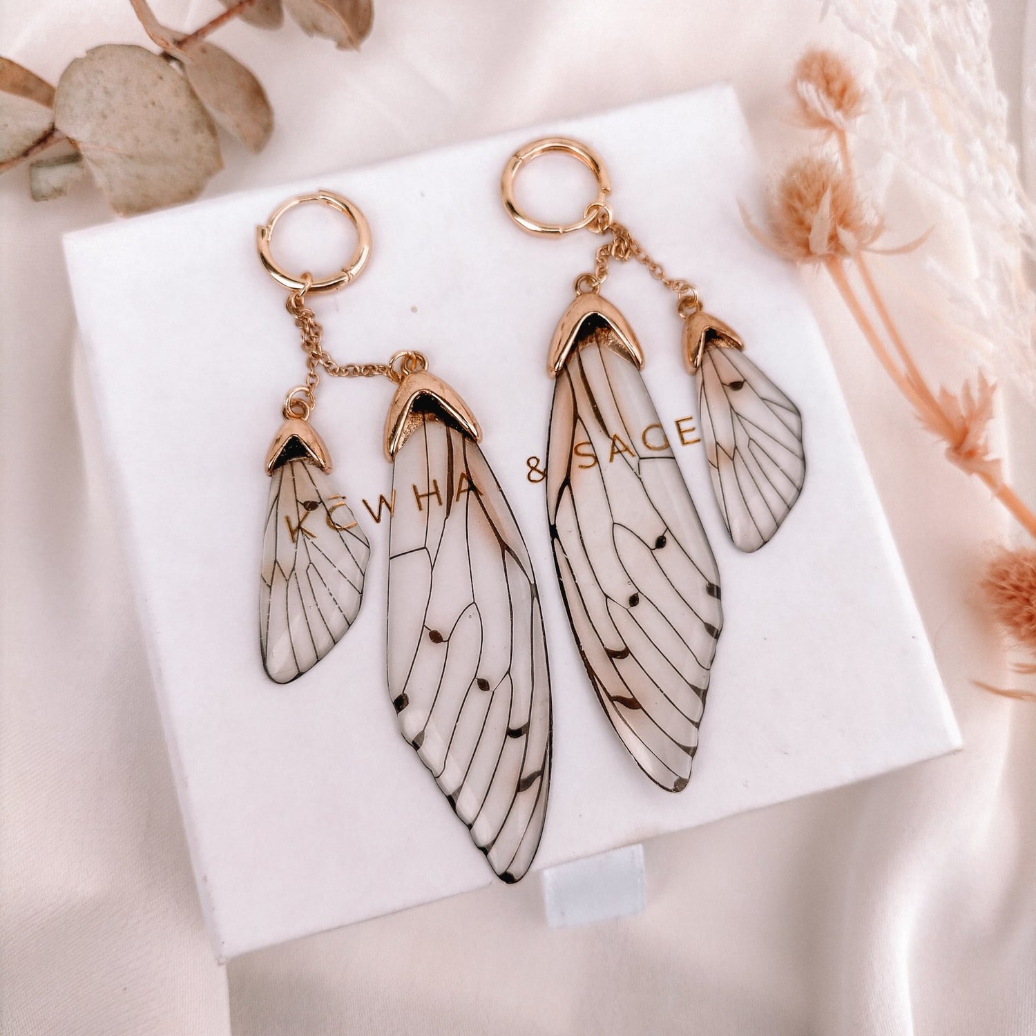 Fairy Wing & Floral Earrings