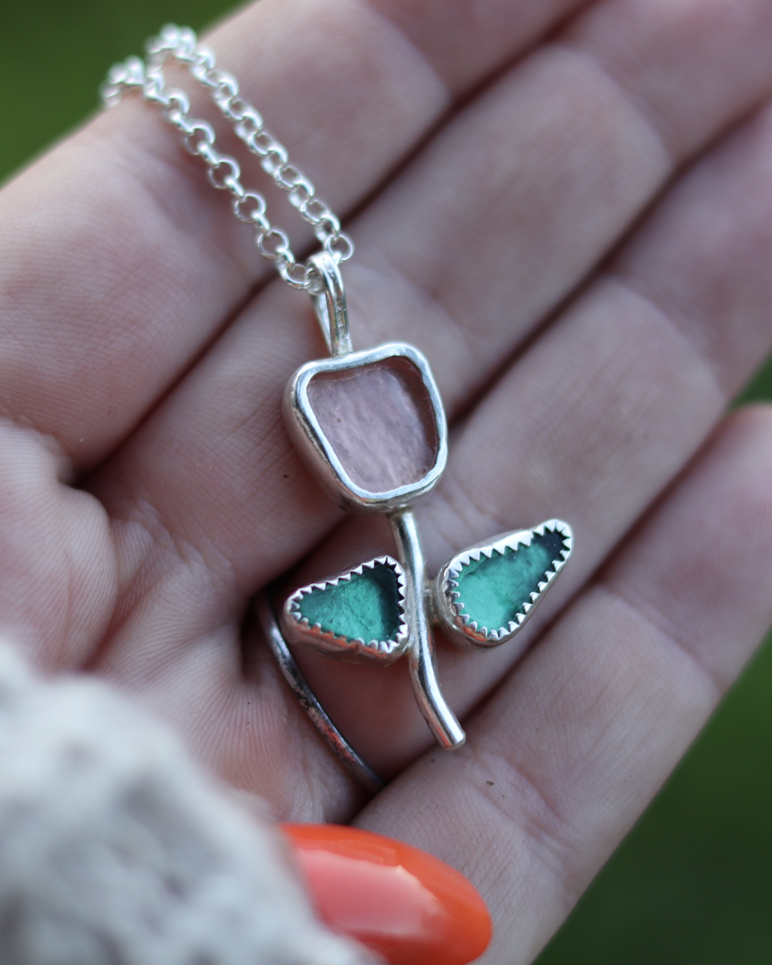 Pink Tulip Necklace
