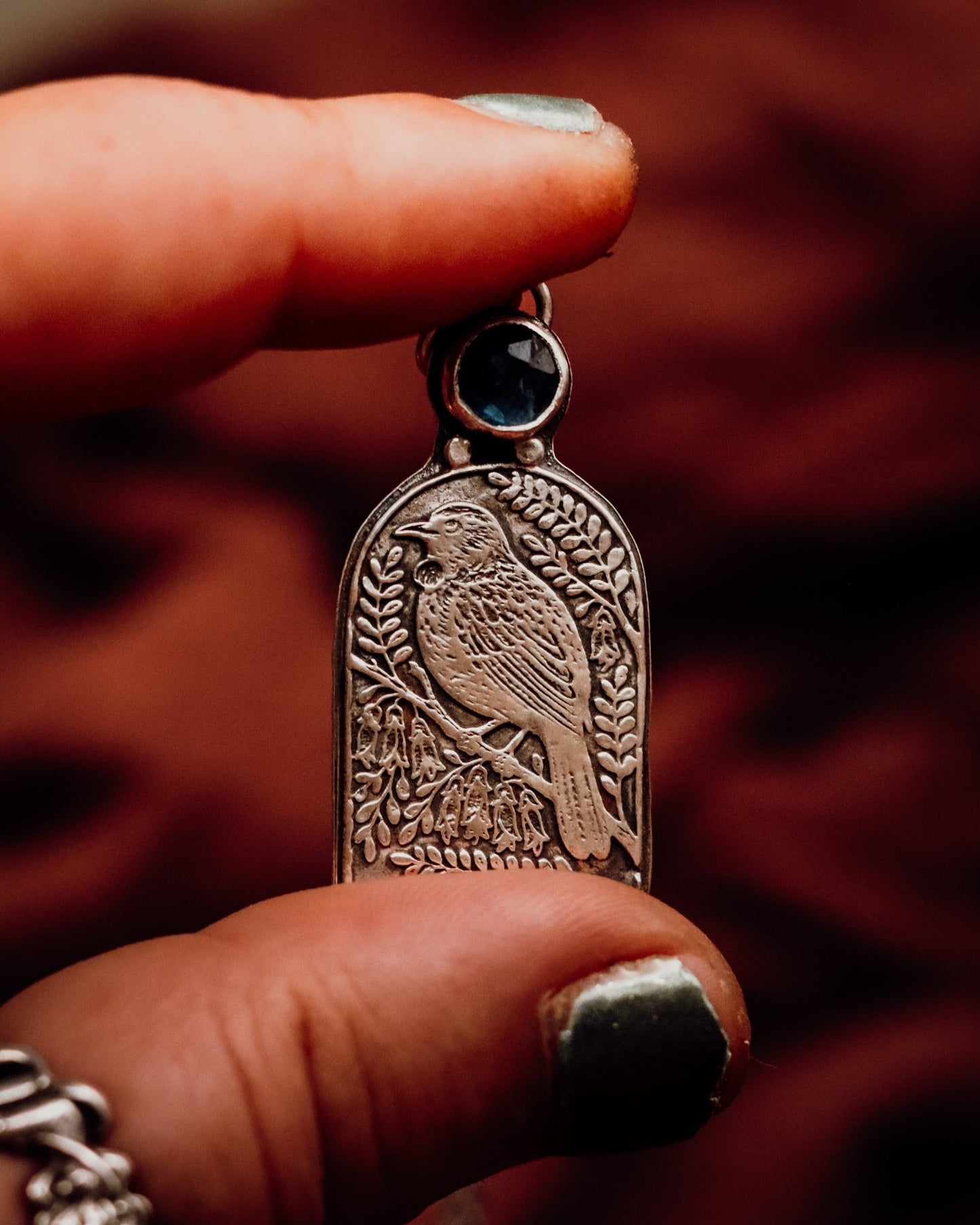 "A Walk In The Wild Helps Me Get Back To Me" Tui Necklace - Kowhai and Sage