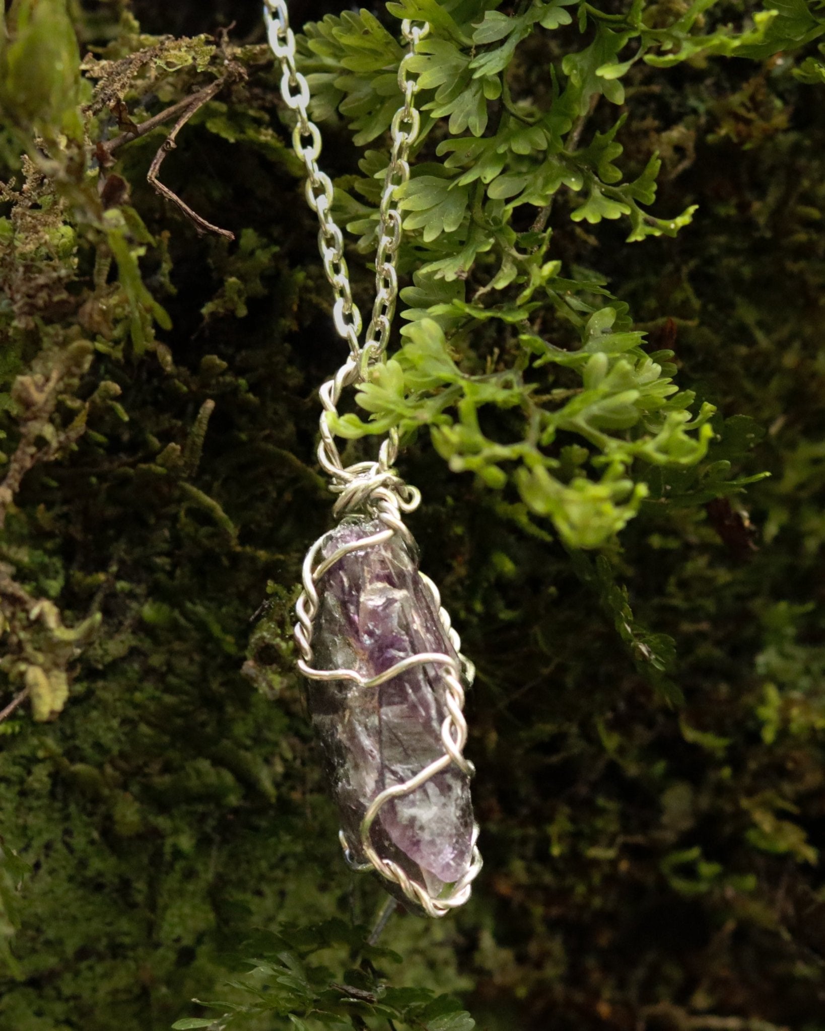 Amethyst Necklace - Kowhai and Sage
