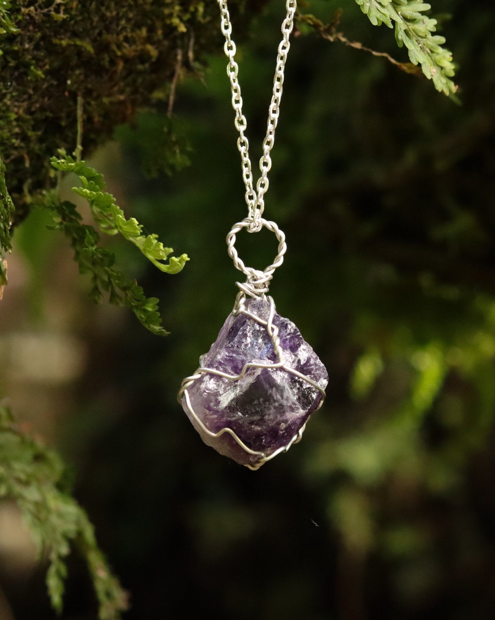 Amethyst Necklace - Kowhai and Sage