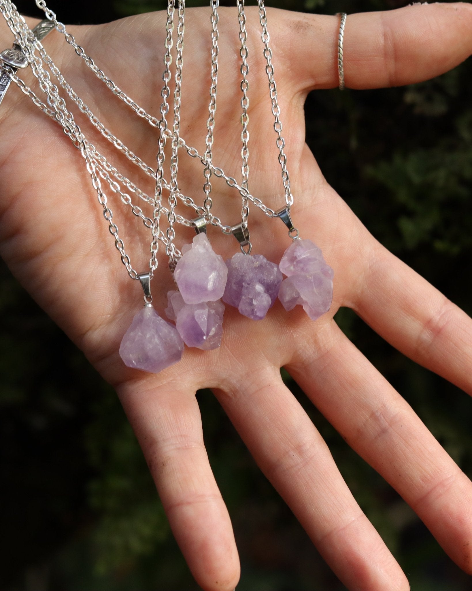 Amethyst Necklace Mini - Kowhai and Sage