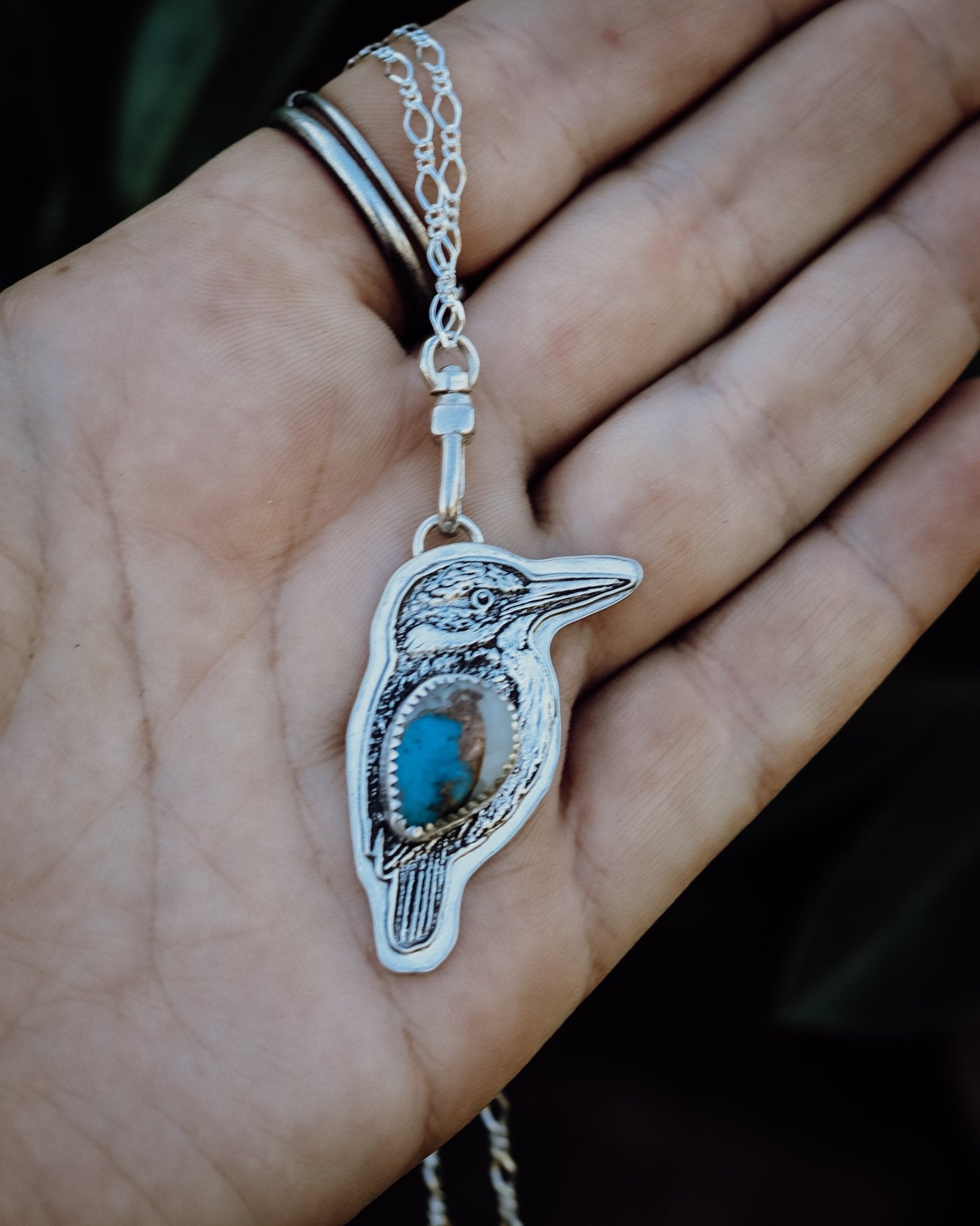 Brecciated Turquoise Kingfisher Necklace - Kowhai and Sage