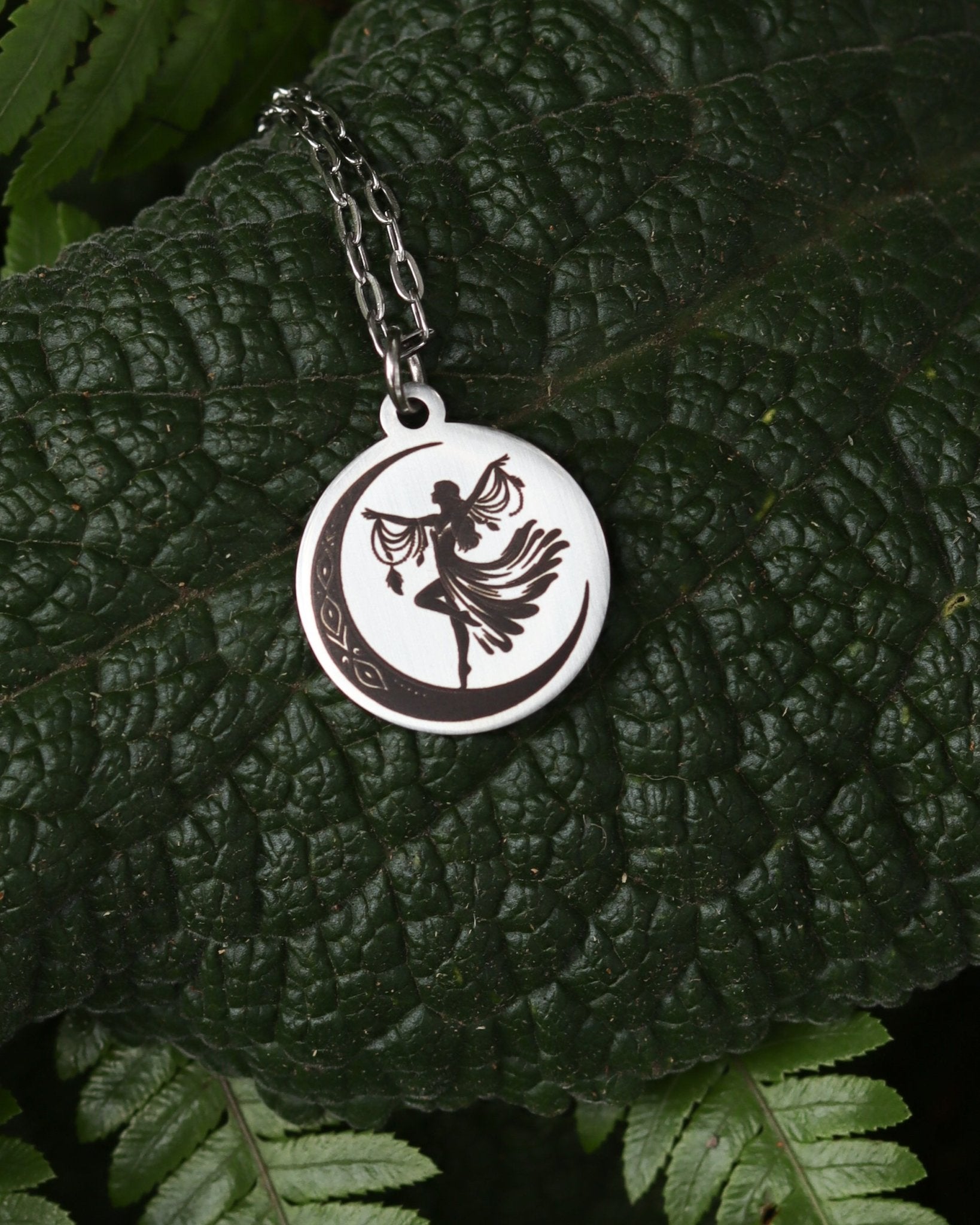 Dancing with the Moon Necklace - Kowhai and Sage