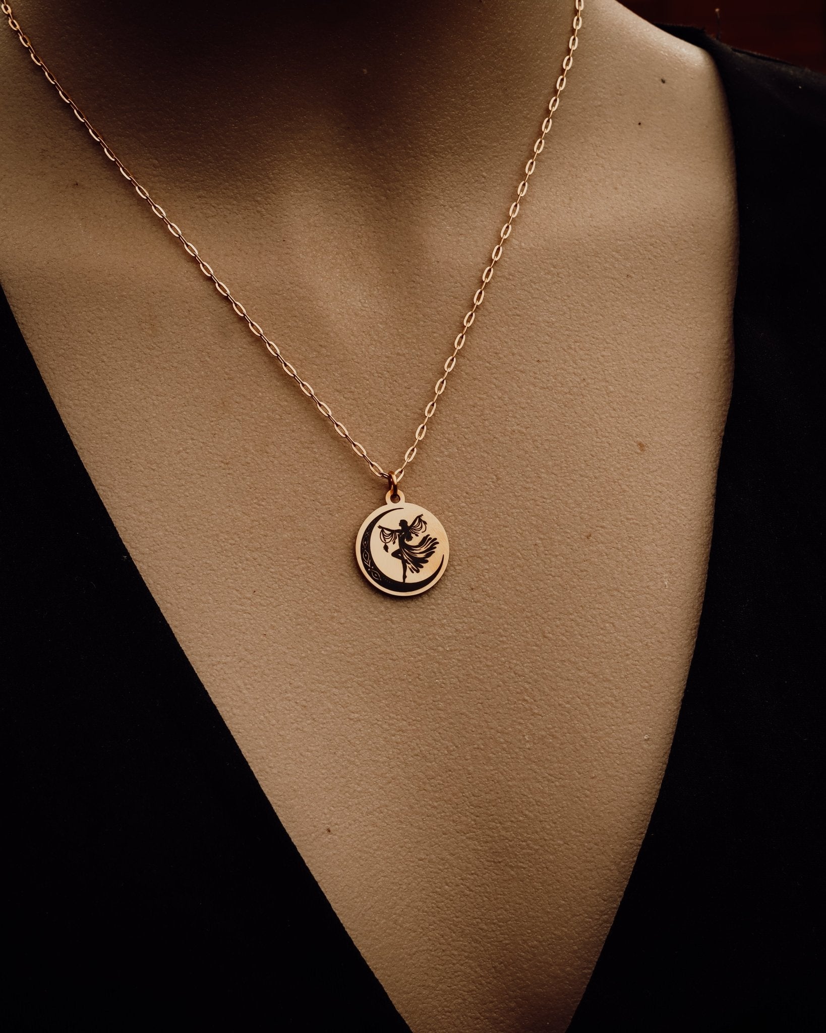 Dancing with the Moon Necklace - Kowhai and Sage