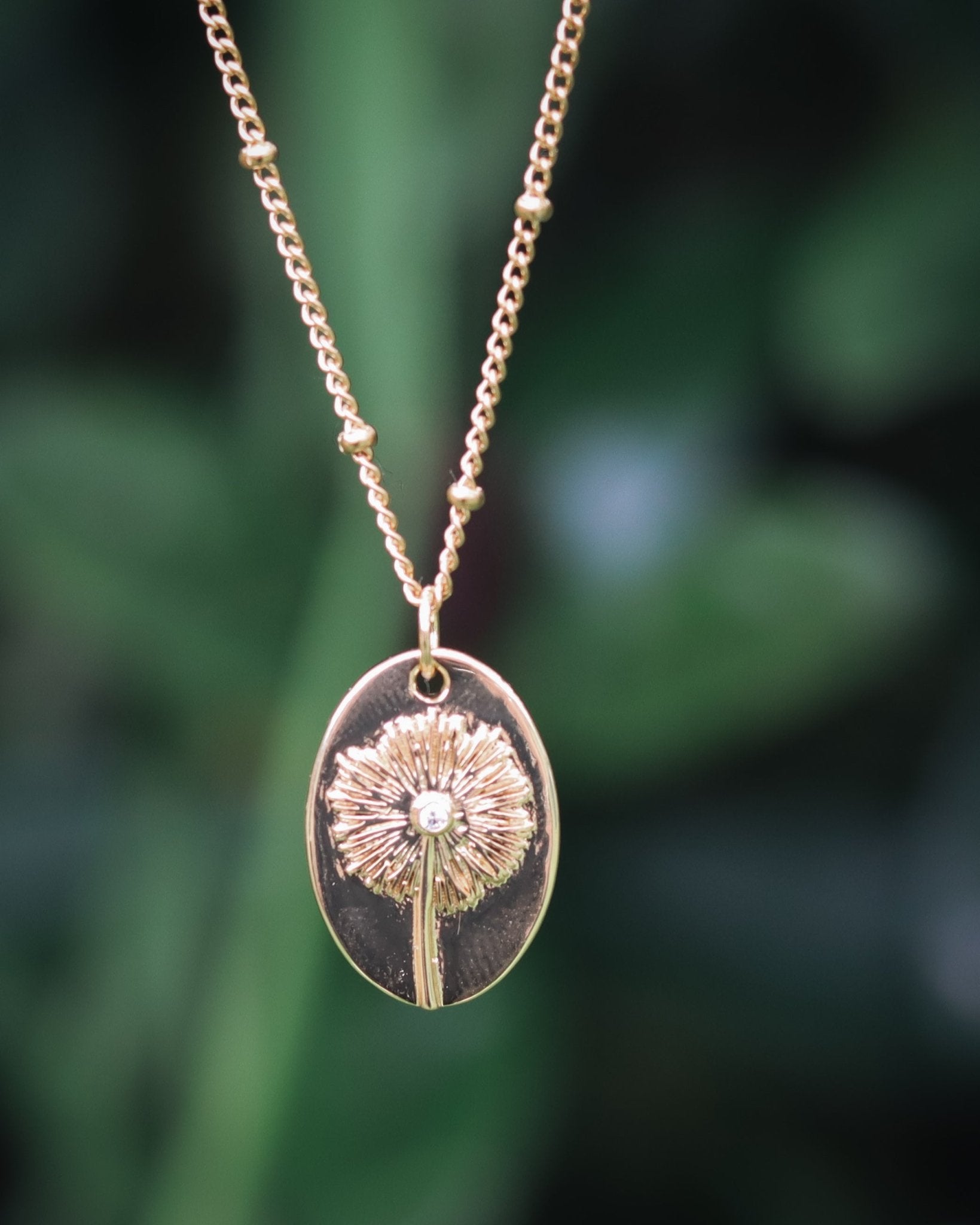 Dandelion Necklace - Kowhai and Sage