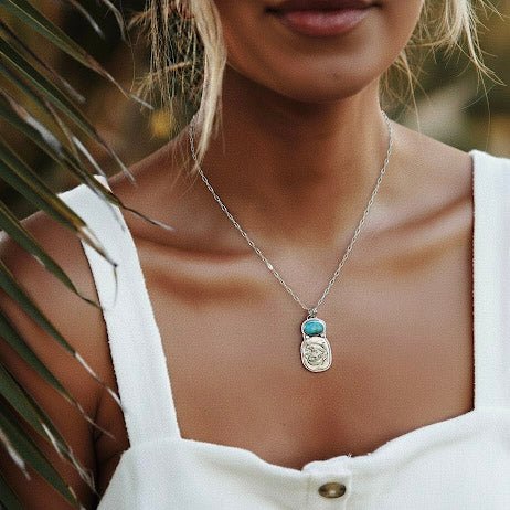 Dolphin Larimar Necklace - Kowhai and Sage