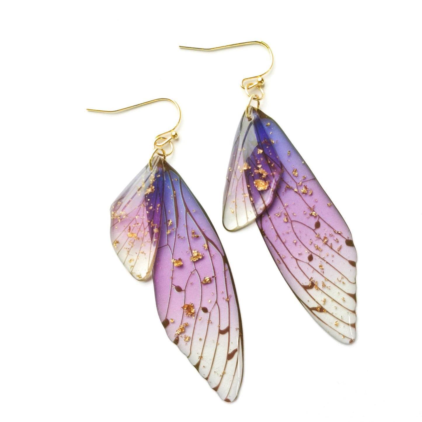 Fairy / Butterfly Wing Earrings - Kowhai and Sage