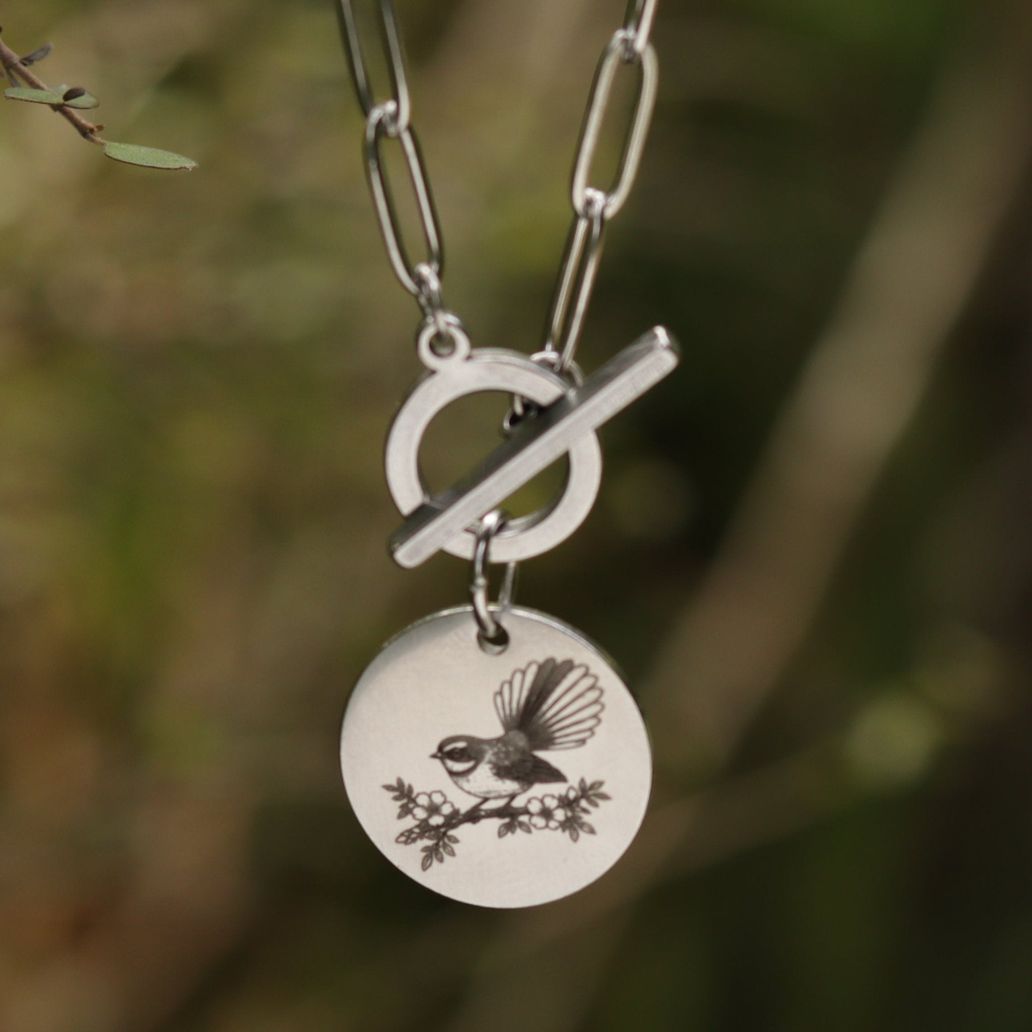 Fantail Necklace - Kowhai and Sage