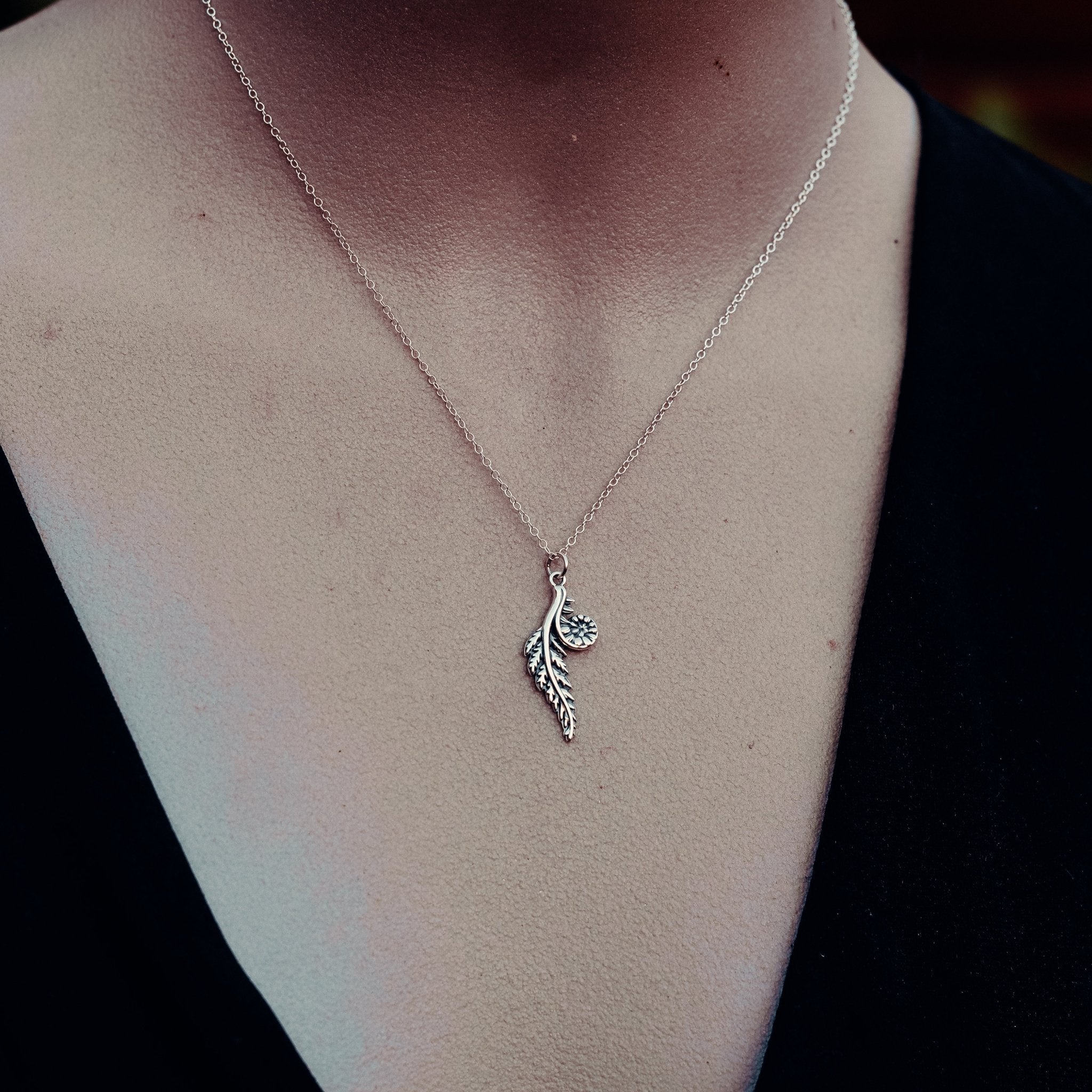 Fern Necklace - Kowhai and Sage