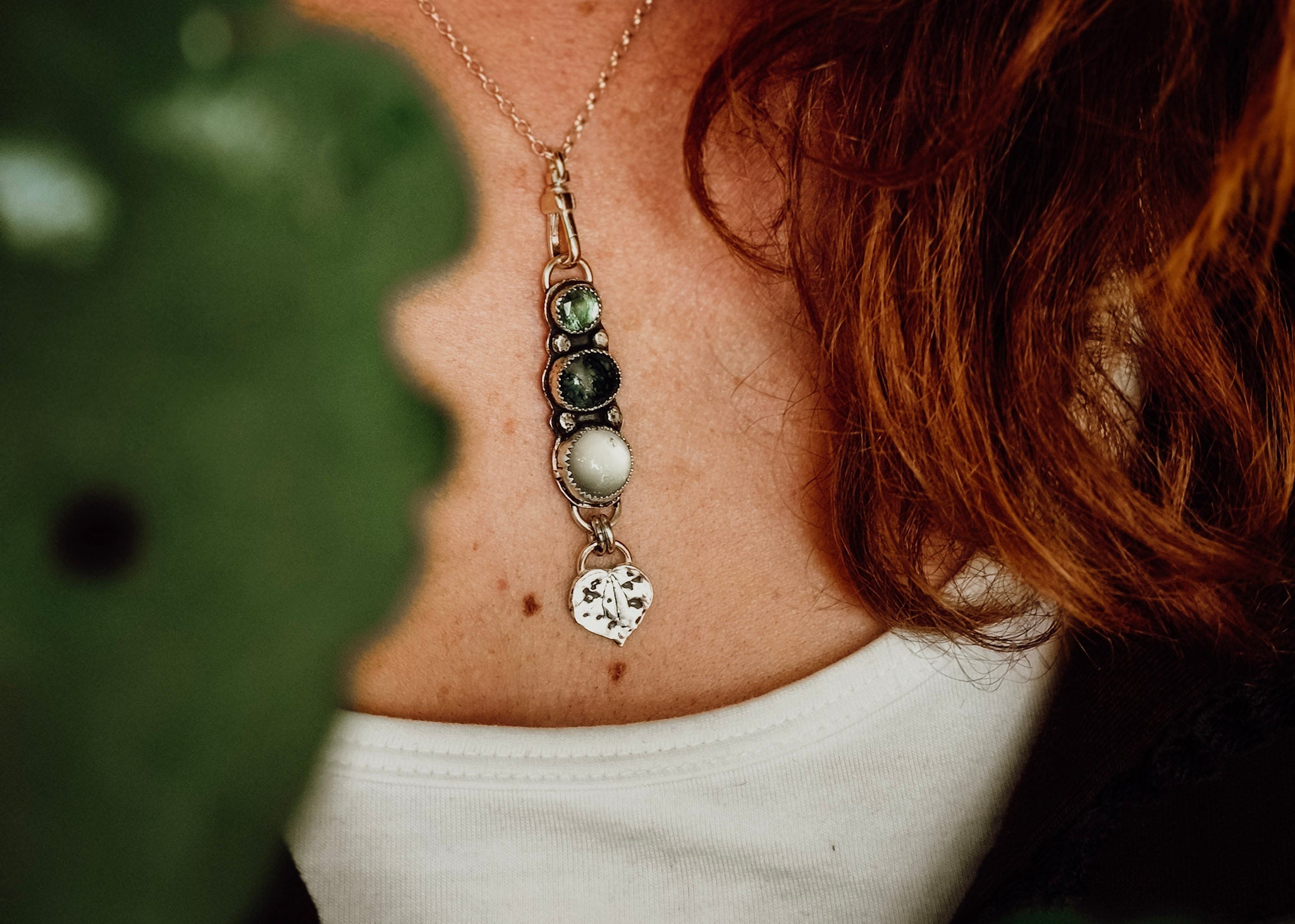 For The Love Of The Forest Kawakawa Necklace - Kowhai and Sage