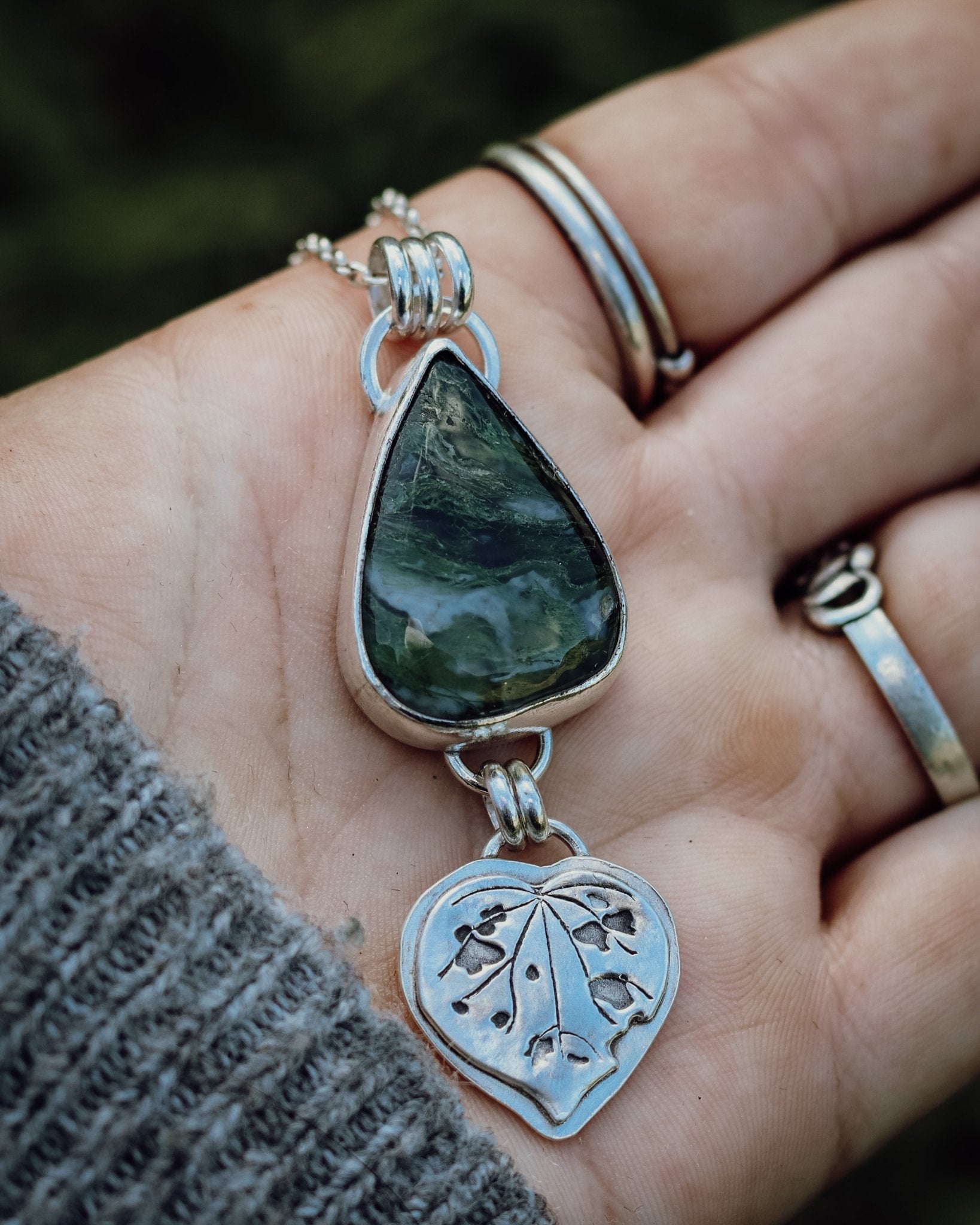 For The Love Of The Forest Kawakawa Necklace - Kowhai and Sage