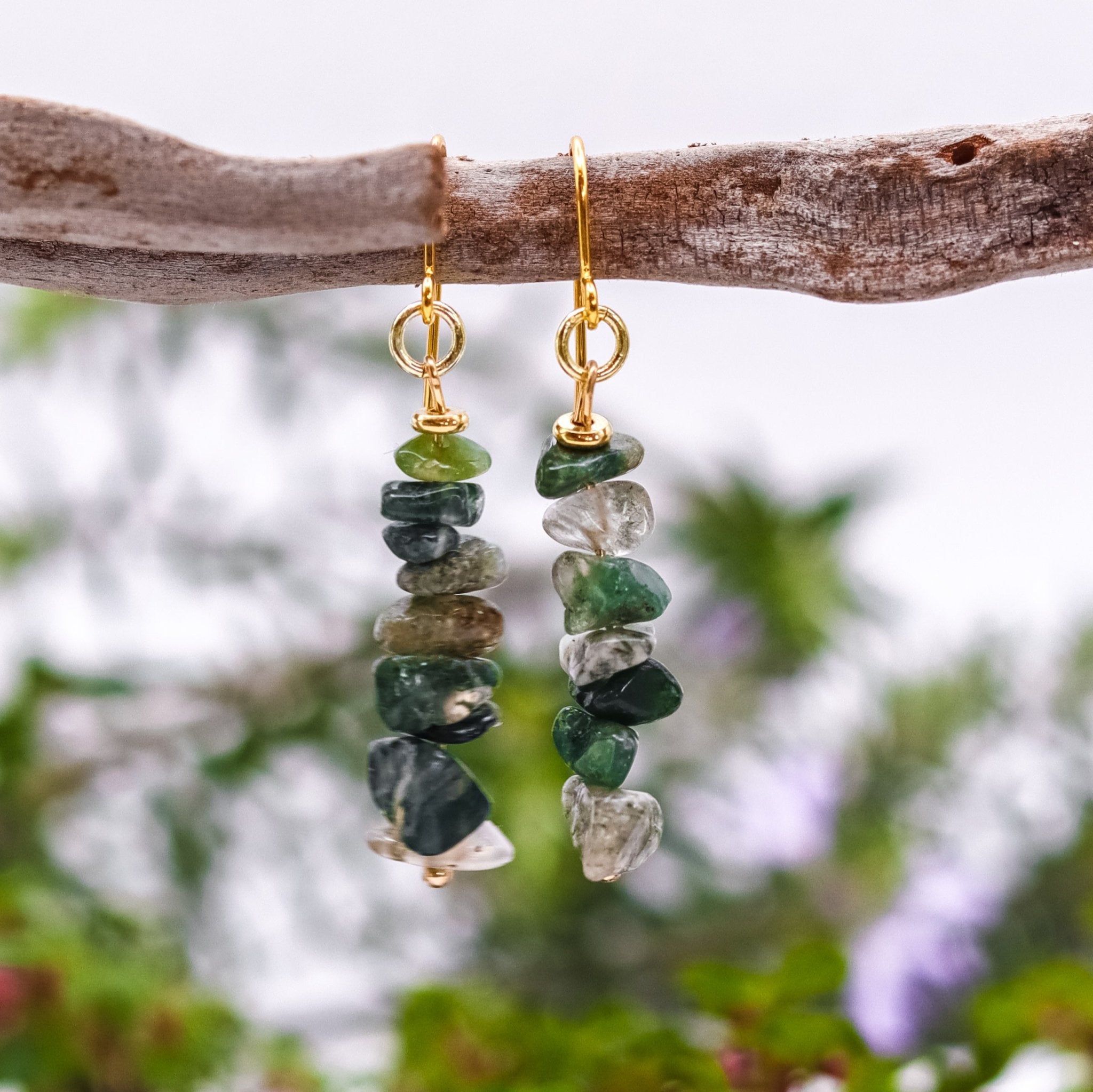 Gold Rockstack Earrings - Kowhai and Sage