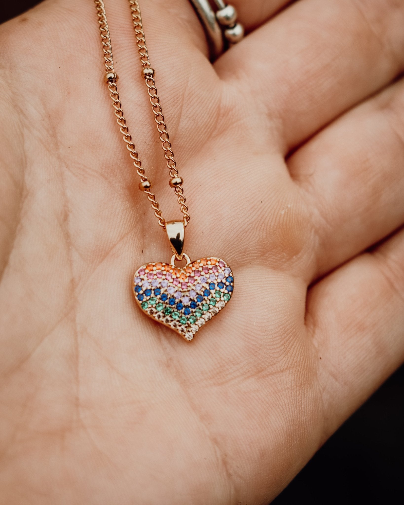 Heart Necklace - Kowhai and Sage