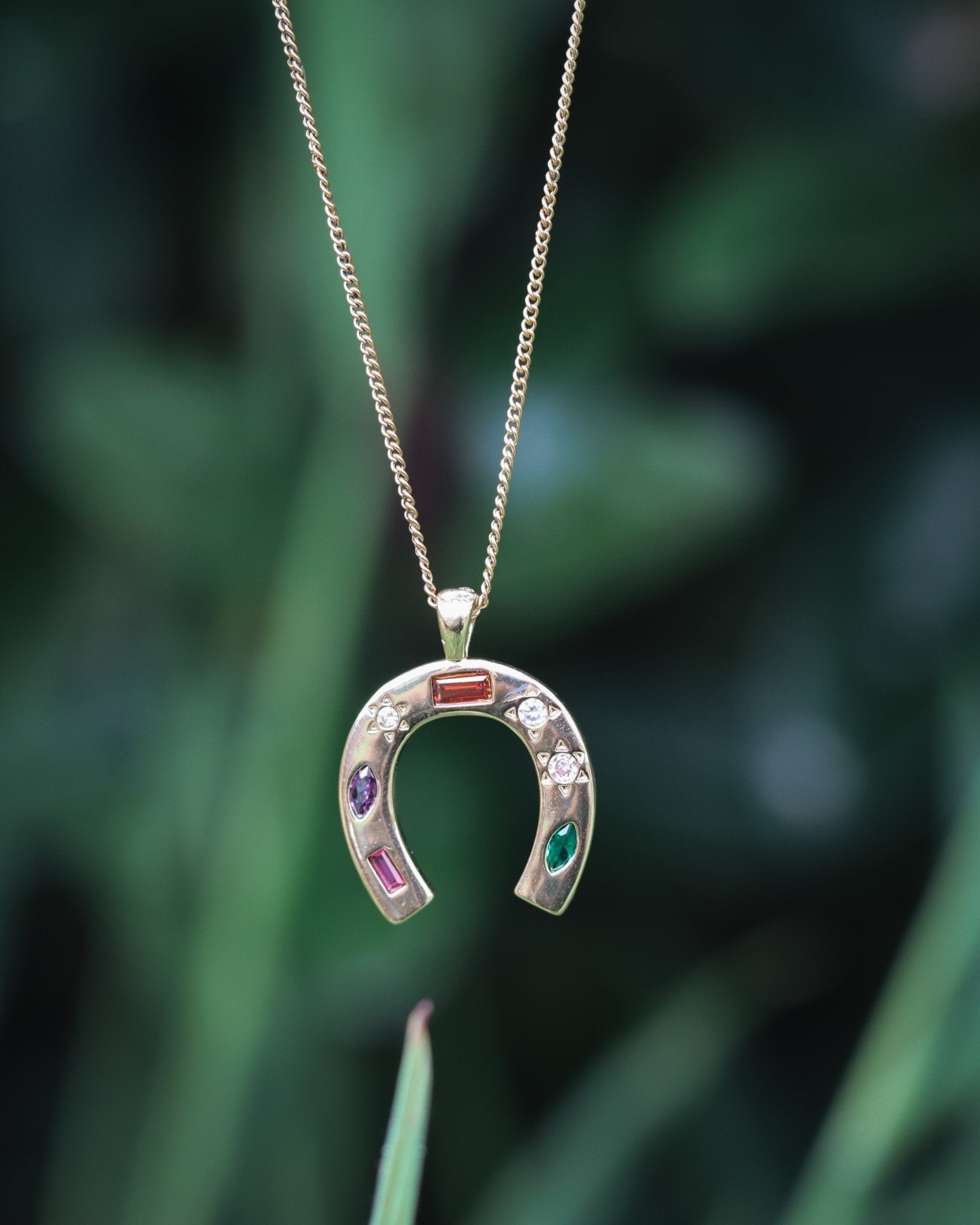 Horseshoe Necklace - Kowhai and Sage