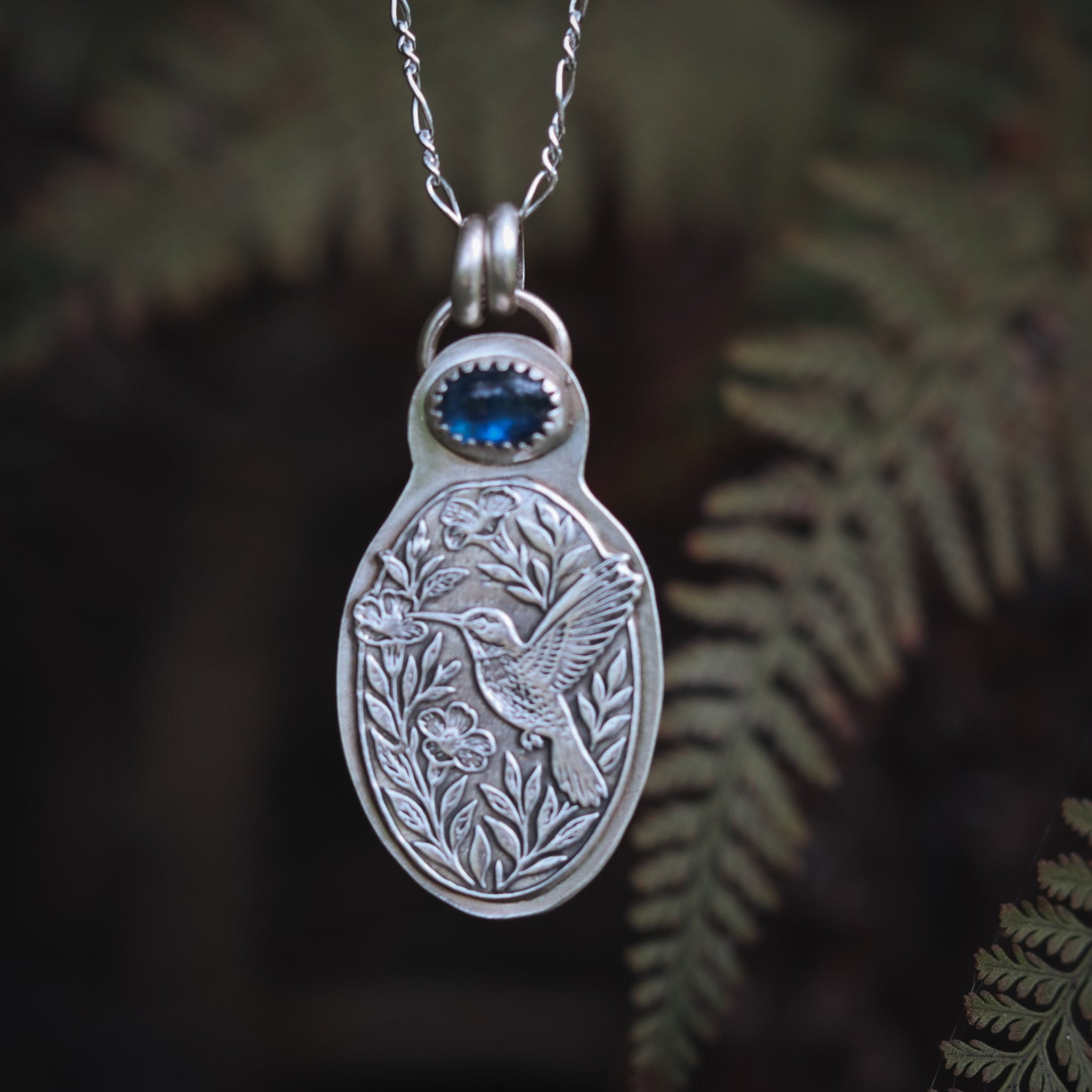 Hummingbird Blue Kyanite Necklace - Kowhai and Sage