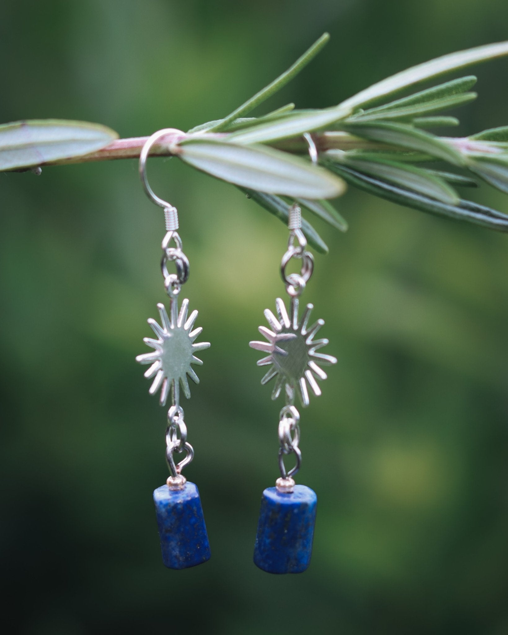 Lapis Lazuli Sun Earrings - Kowhai and Sage