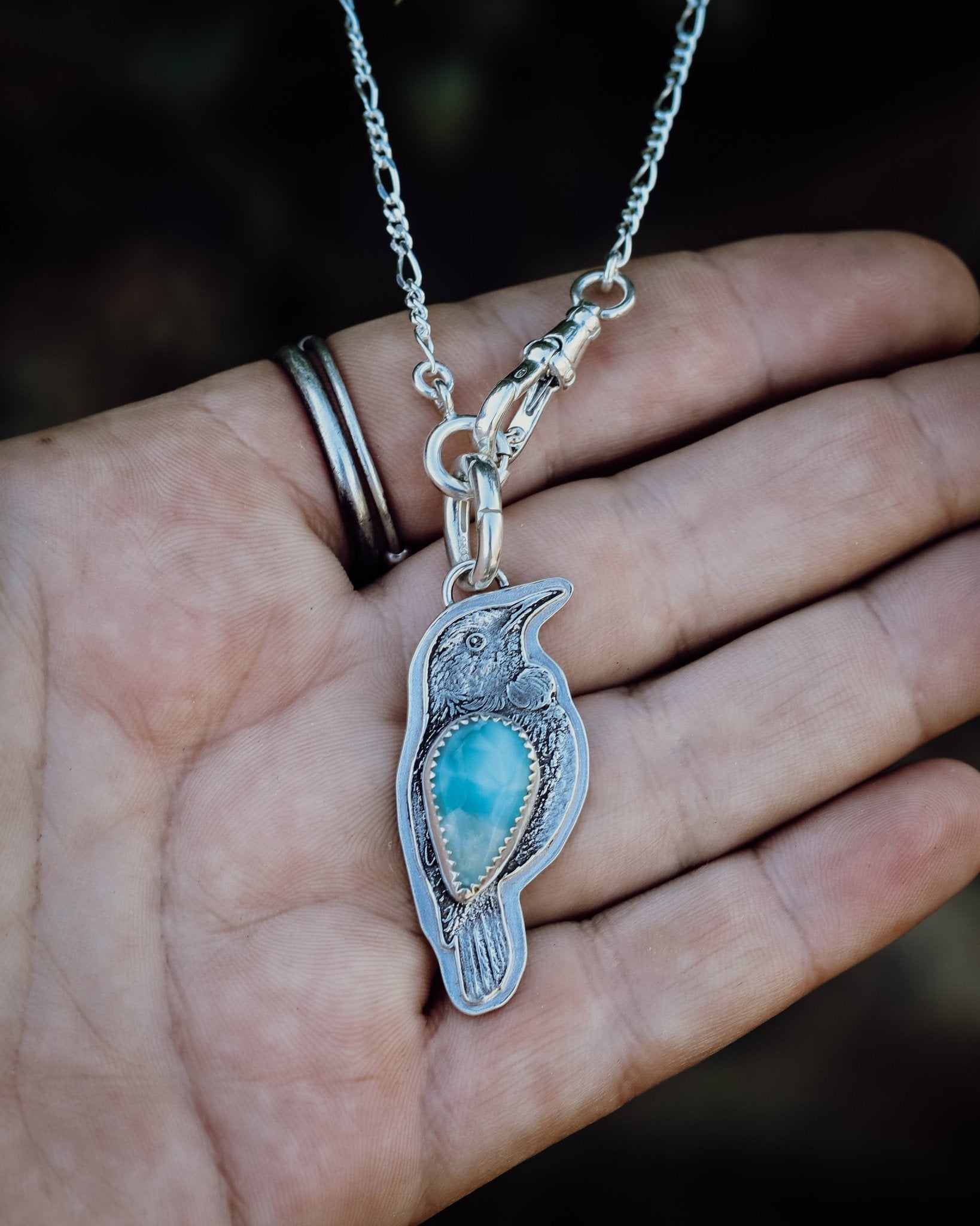 Larimar Tui Necklace - Kowhai and Sage