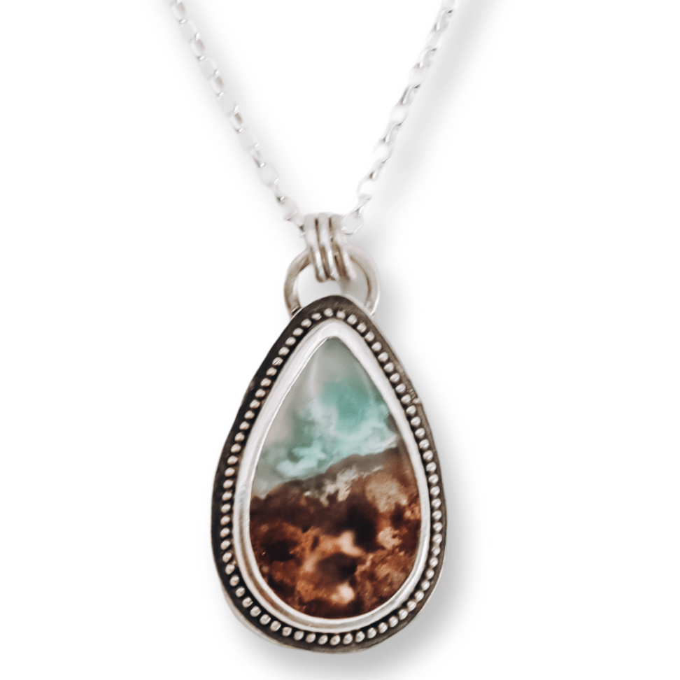Mermaids Coral Moss Agate Necklace - Kowhai and Sage