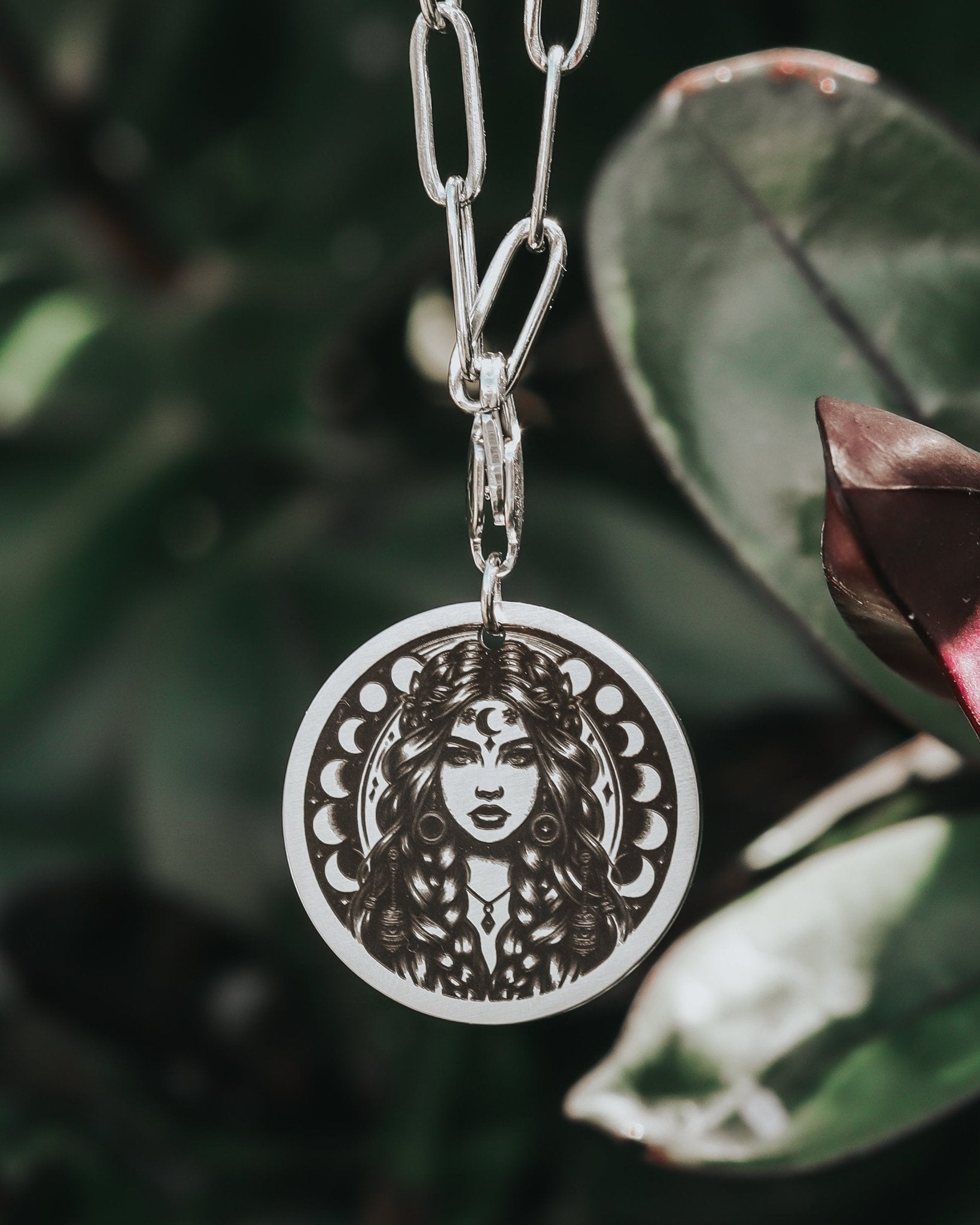 Moon Goddess Necklace - Kowhai and Sage
