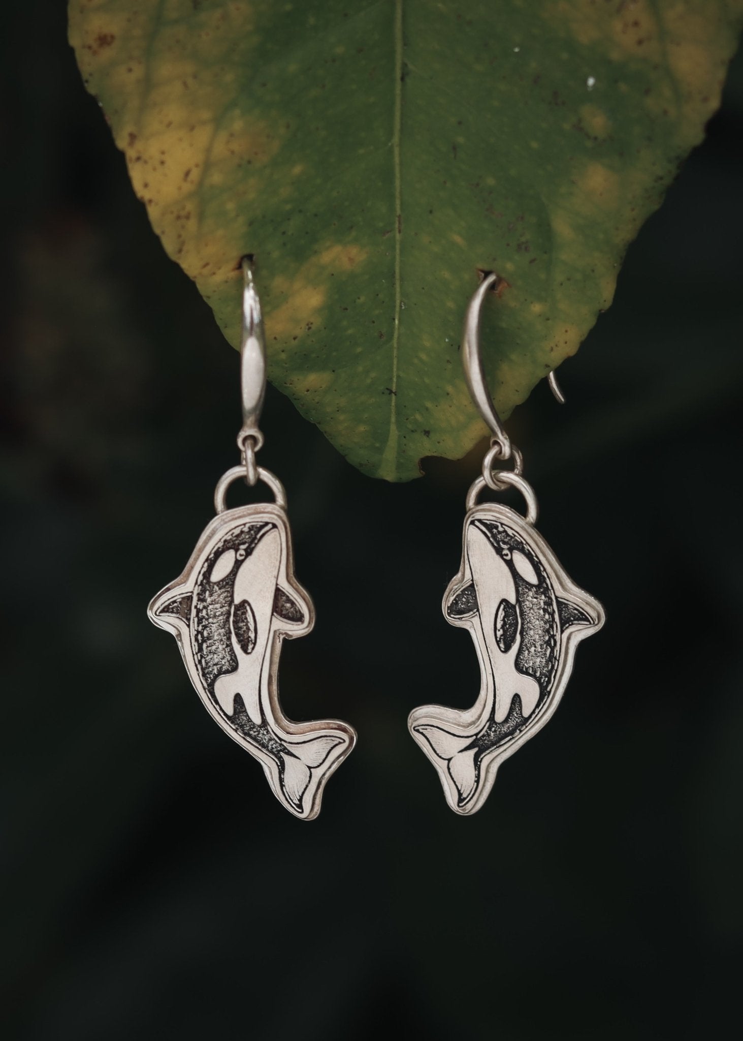 Orca Earrings - Kowhai and Sage