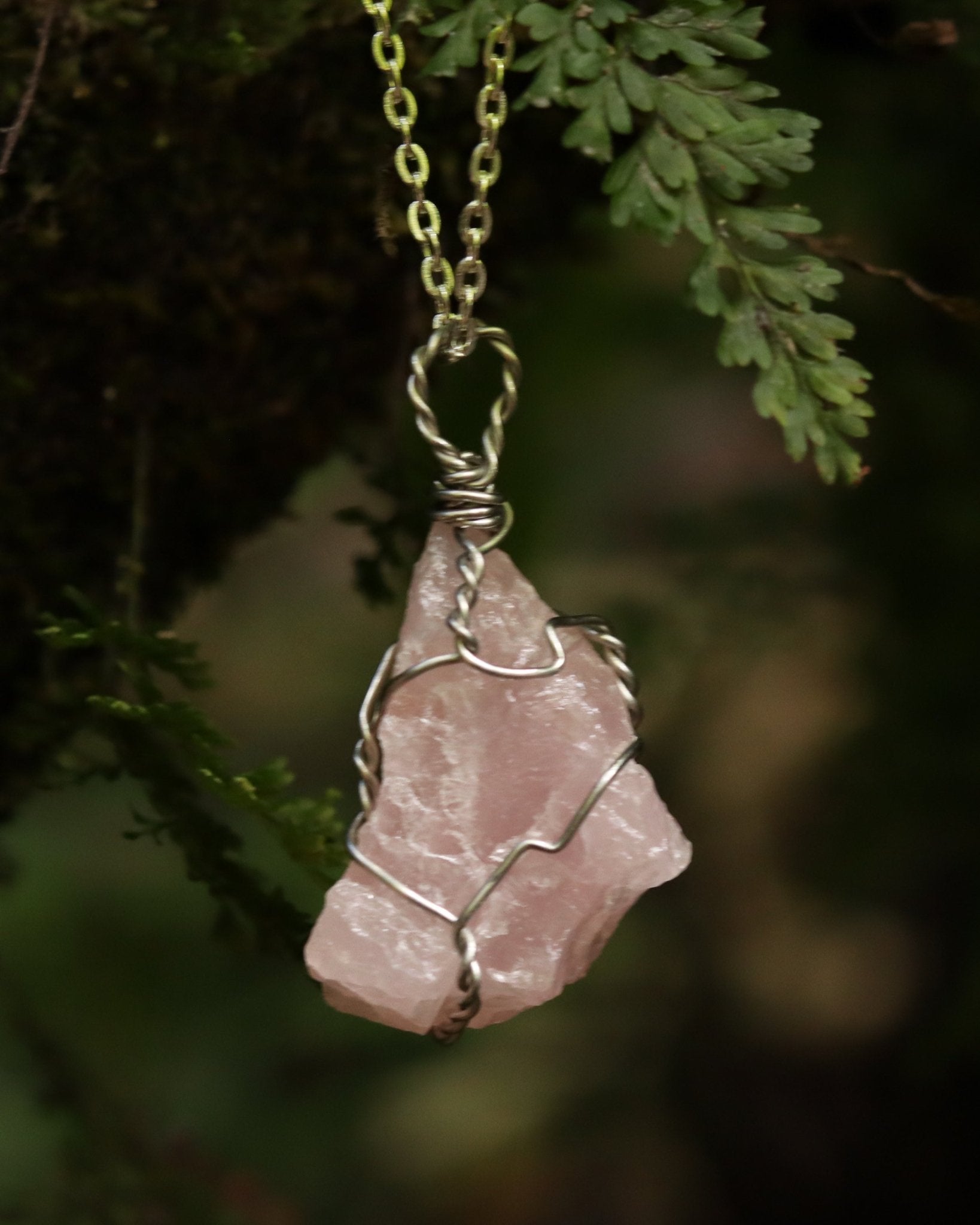 Rose Quartz Necklace - Kowhai and Sage