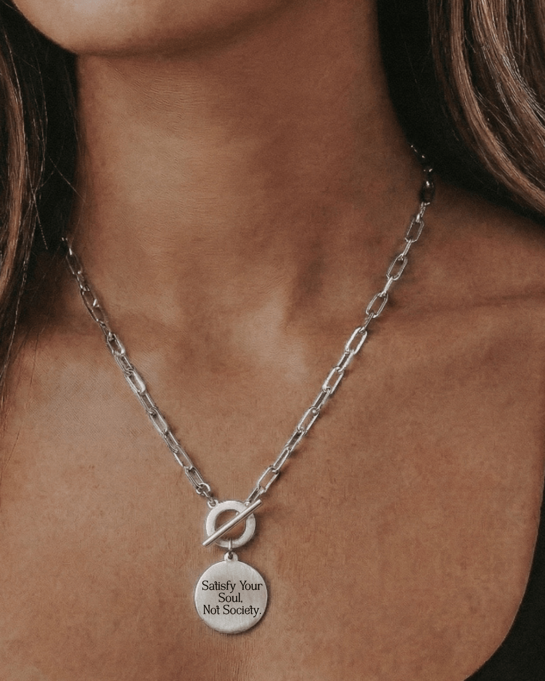 Satisfy Your Soul, Not Society Necklace - Kowhai and Sage