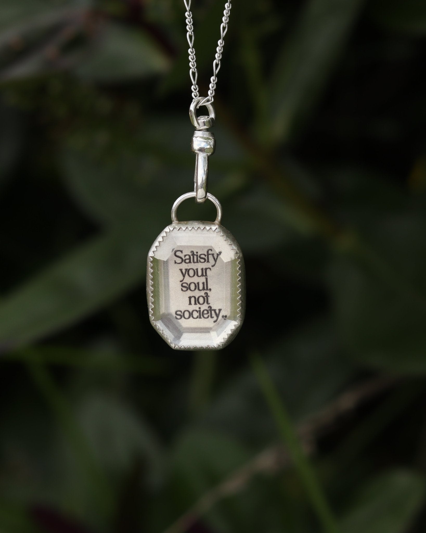 Satisfy Your Soul, Not Society Quartz Necklace - Kowhai and Sage