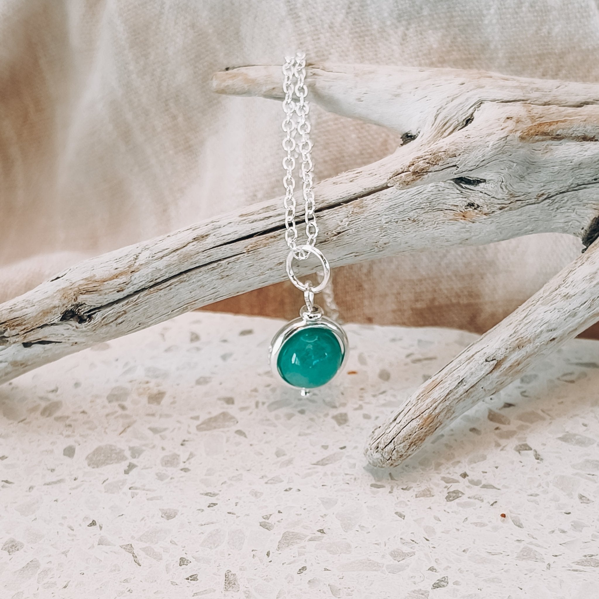 Silver Crystal Spinning Bead Fidget Necklace - Kowhai and Sage