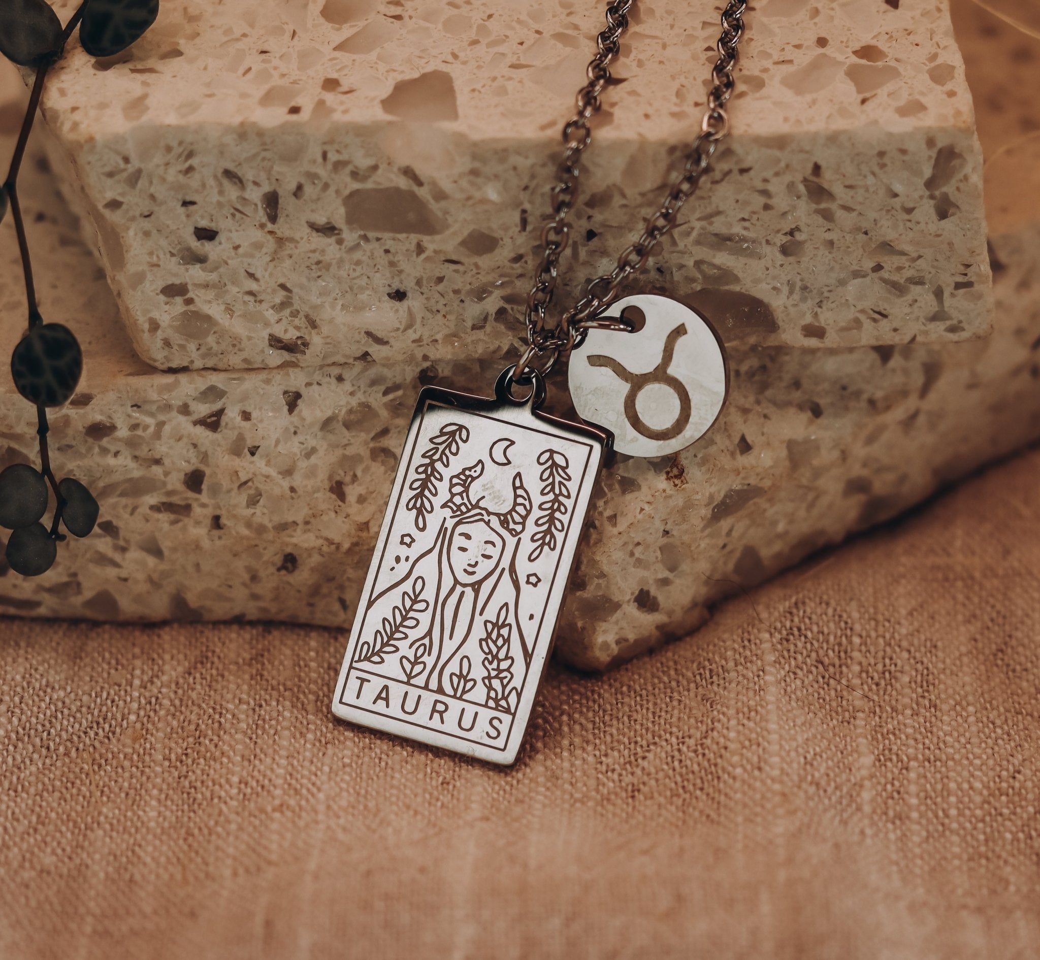 Star Sign Necklace - Kowhai and Sage