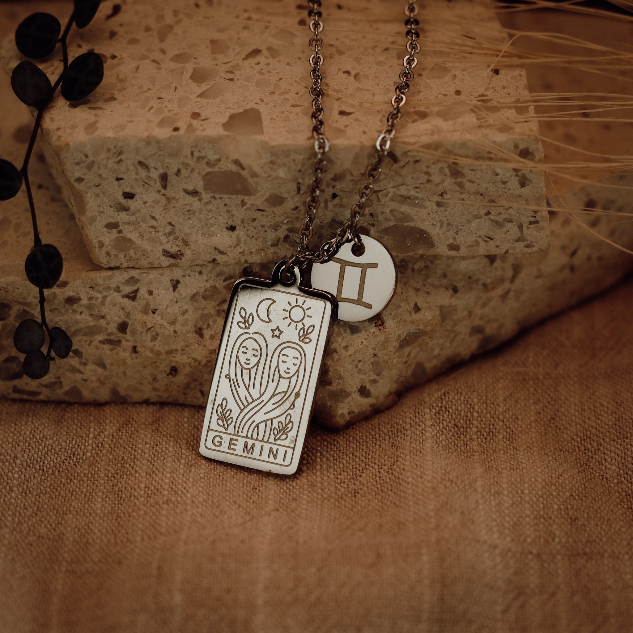 Star Sign Necklace - Kowhai and Sage