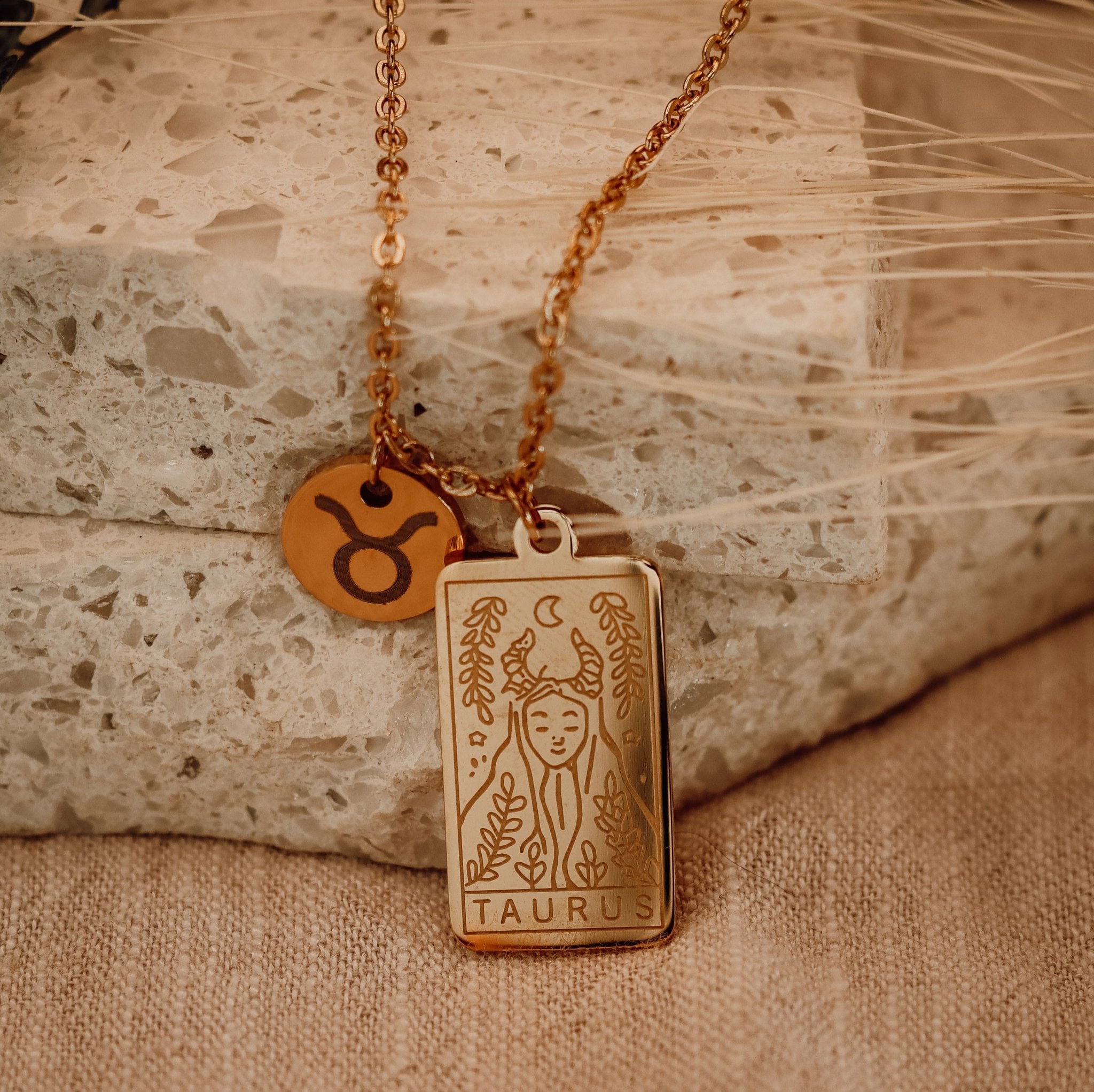 Star Sign Necklace - Kowhai and Sage