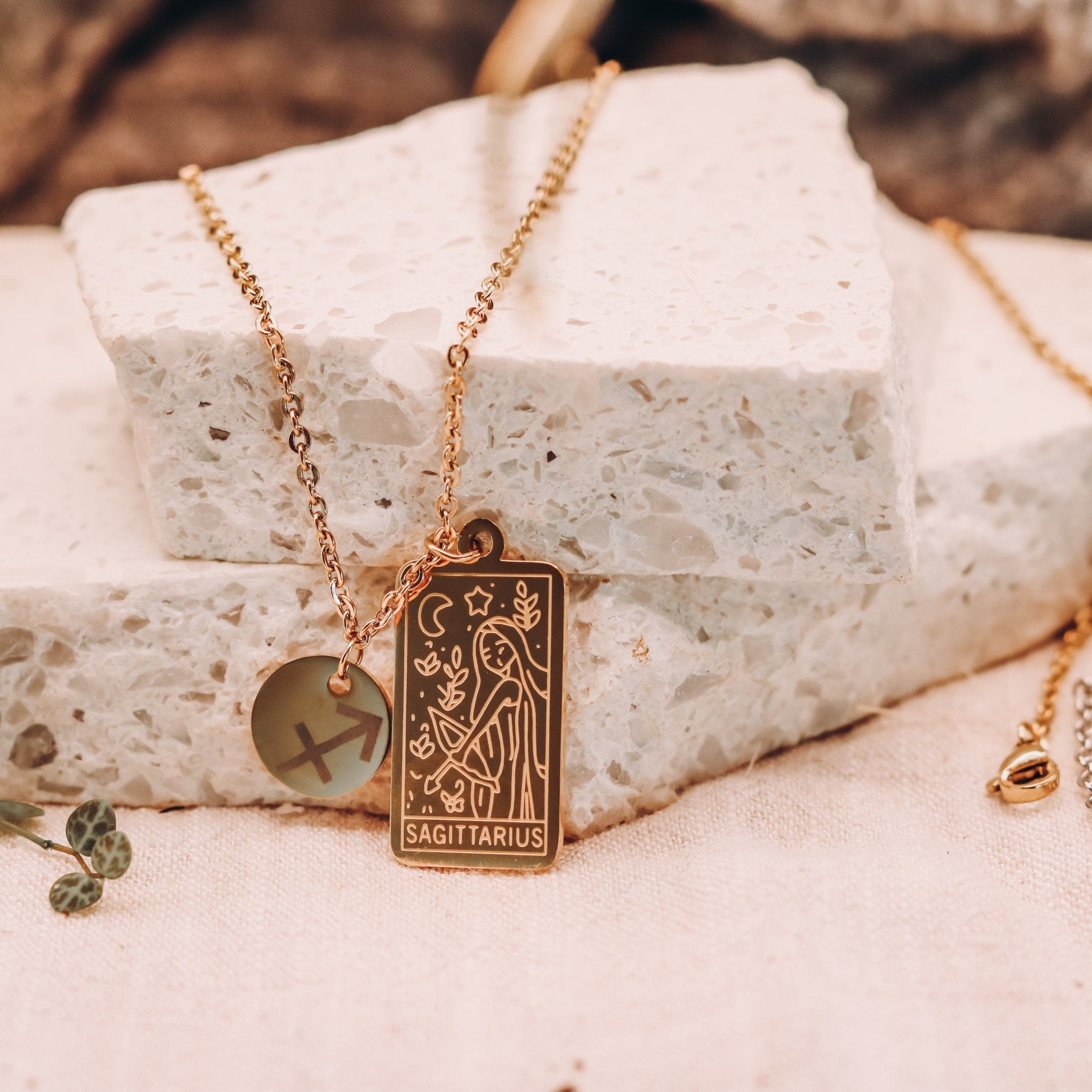 Star Sign Necklace - Kowhai and Sage