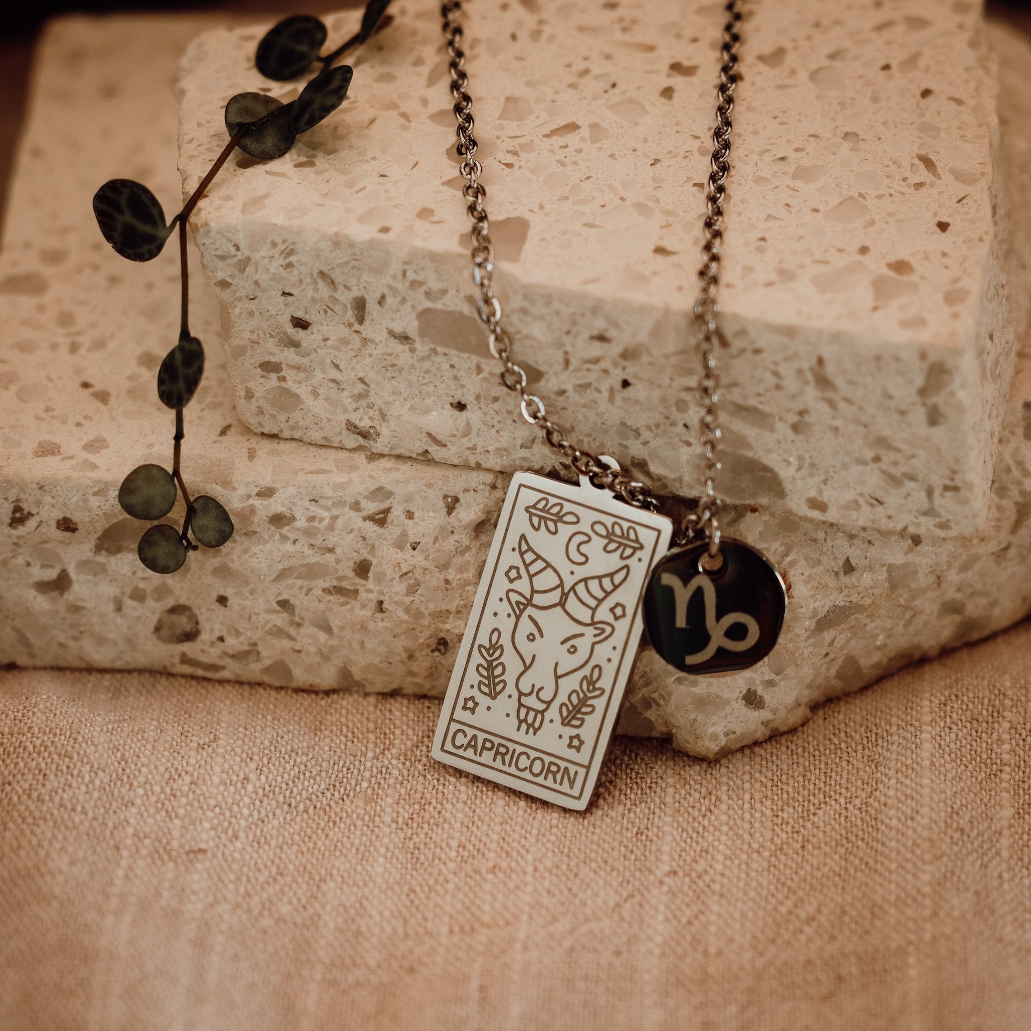Star Sign Necklace - Kowhai and Sage