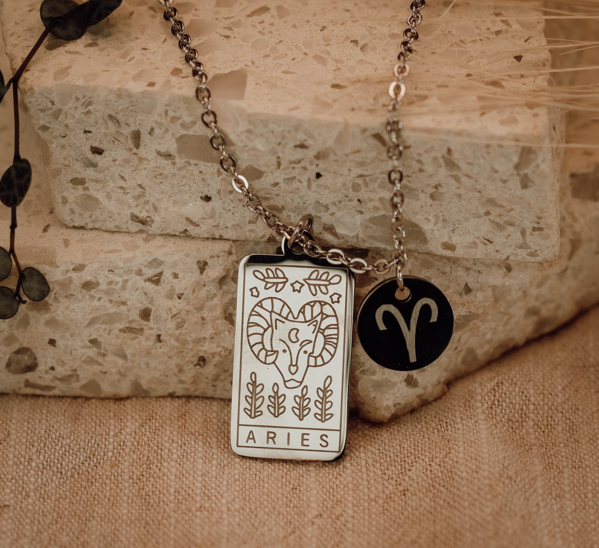 Star Sign Necklace - Kowhai and Sage