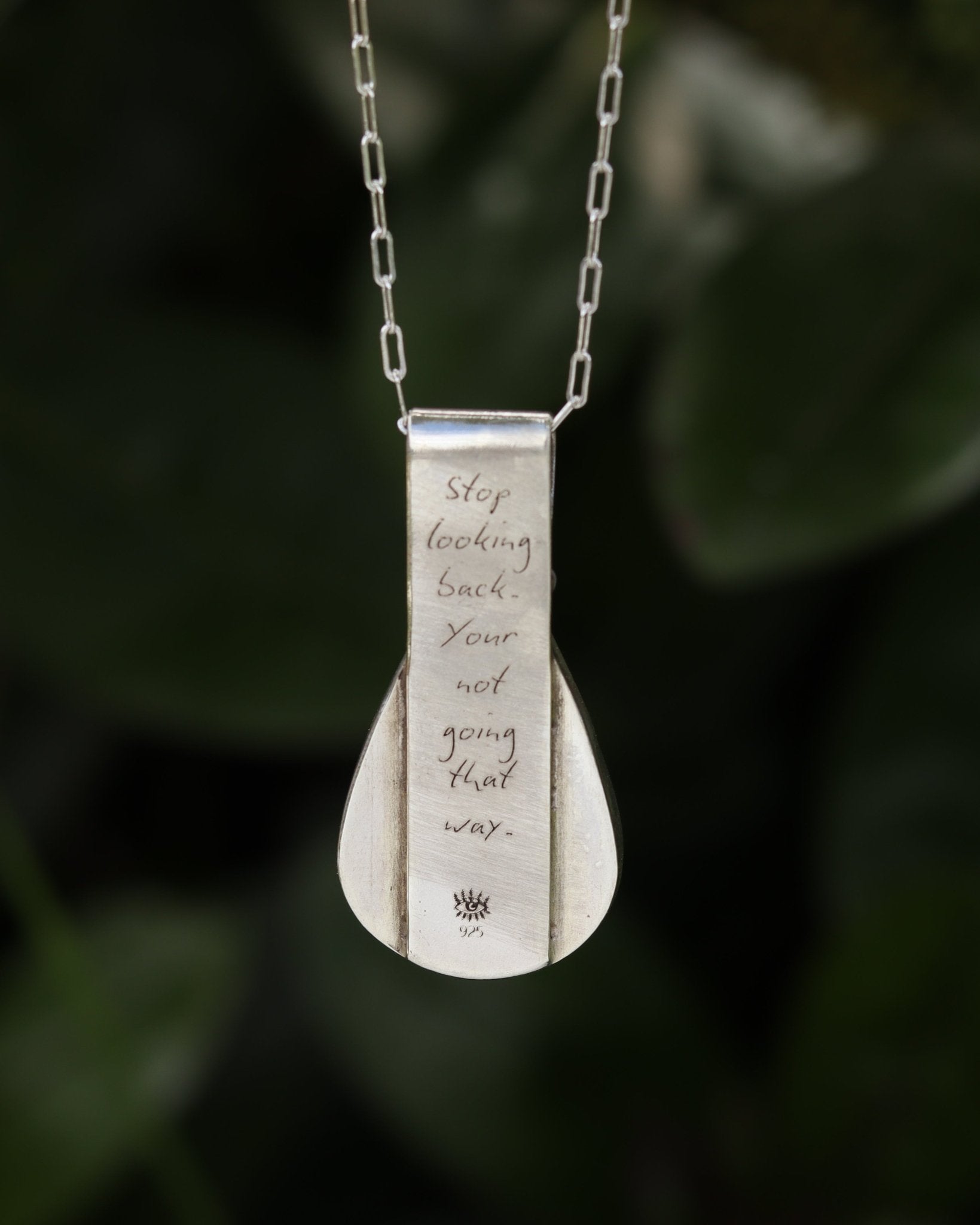 Stop looking back Moss Agate Necklace - Kowhai and Sage