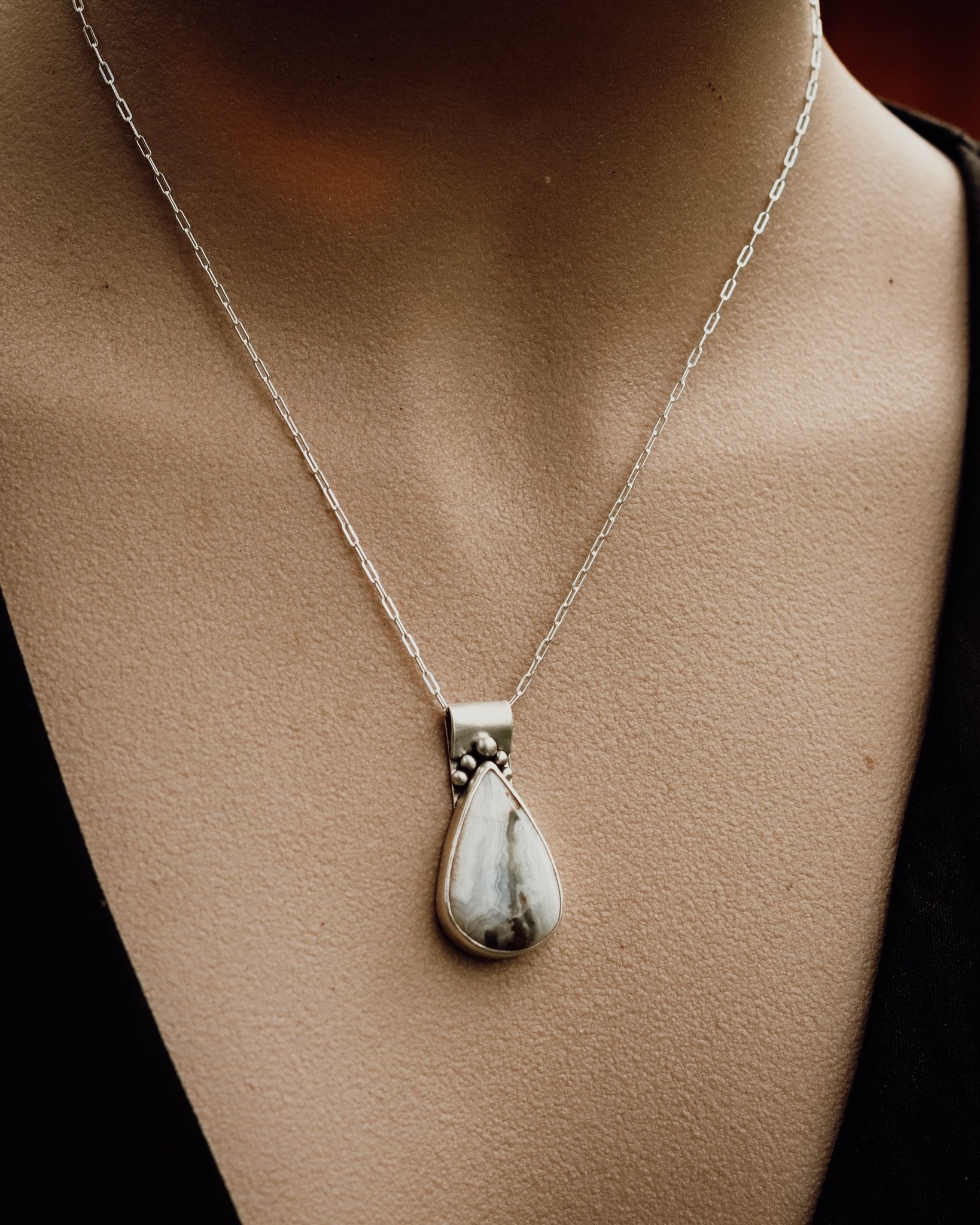 Stop looking back Moss Agate Necklace - Kowhai and Sage