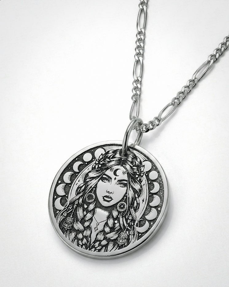 The Moon Goddess Necklace - Kowhai and Sage