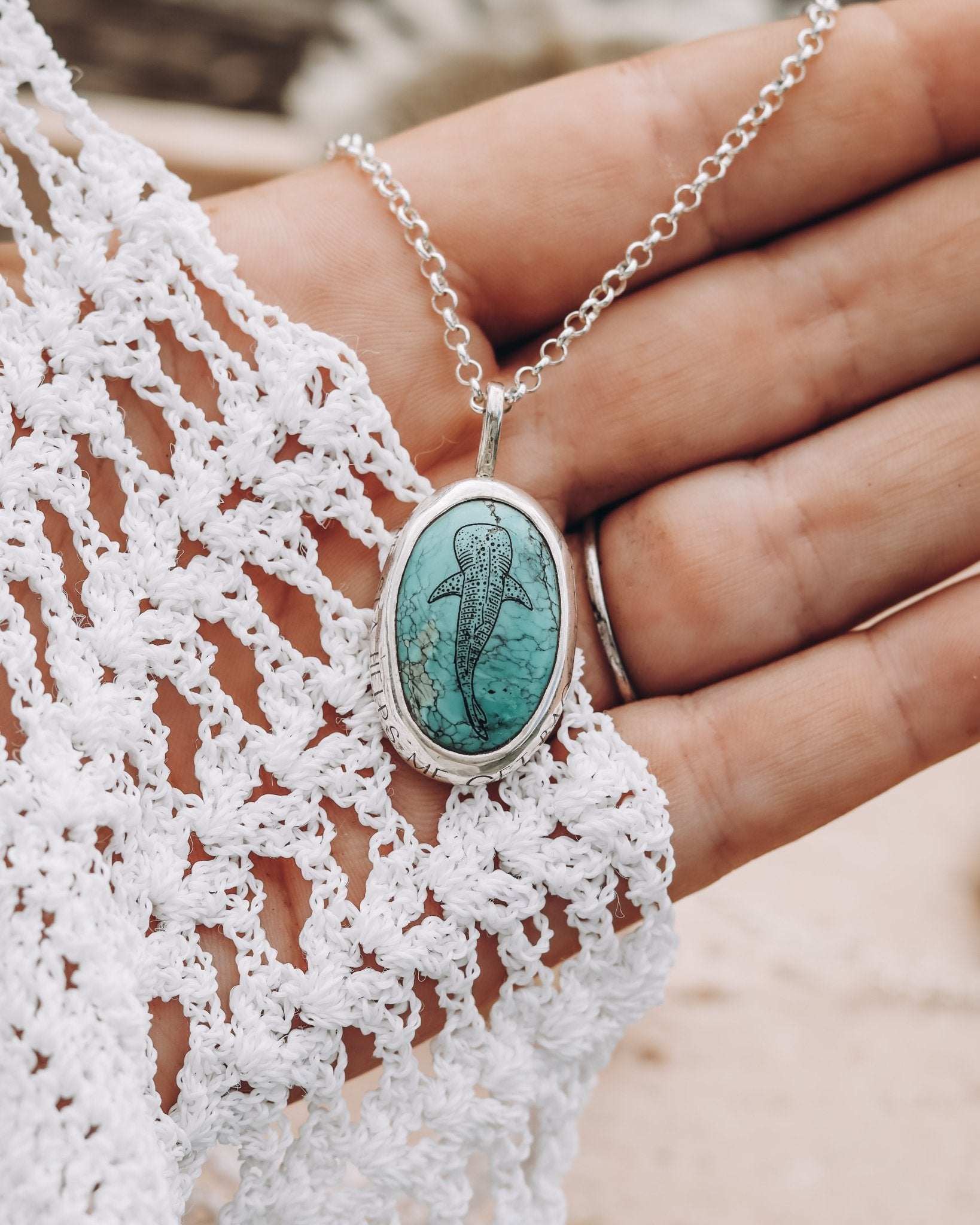 Turquoise Whale Shark Necklace - Kowhai and Sage
