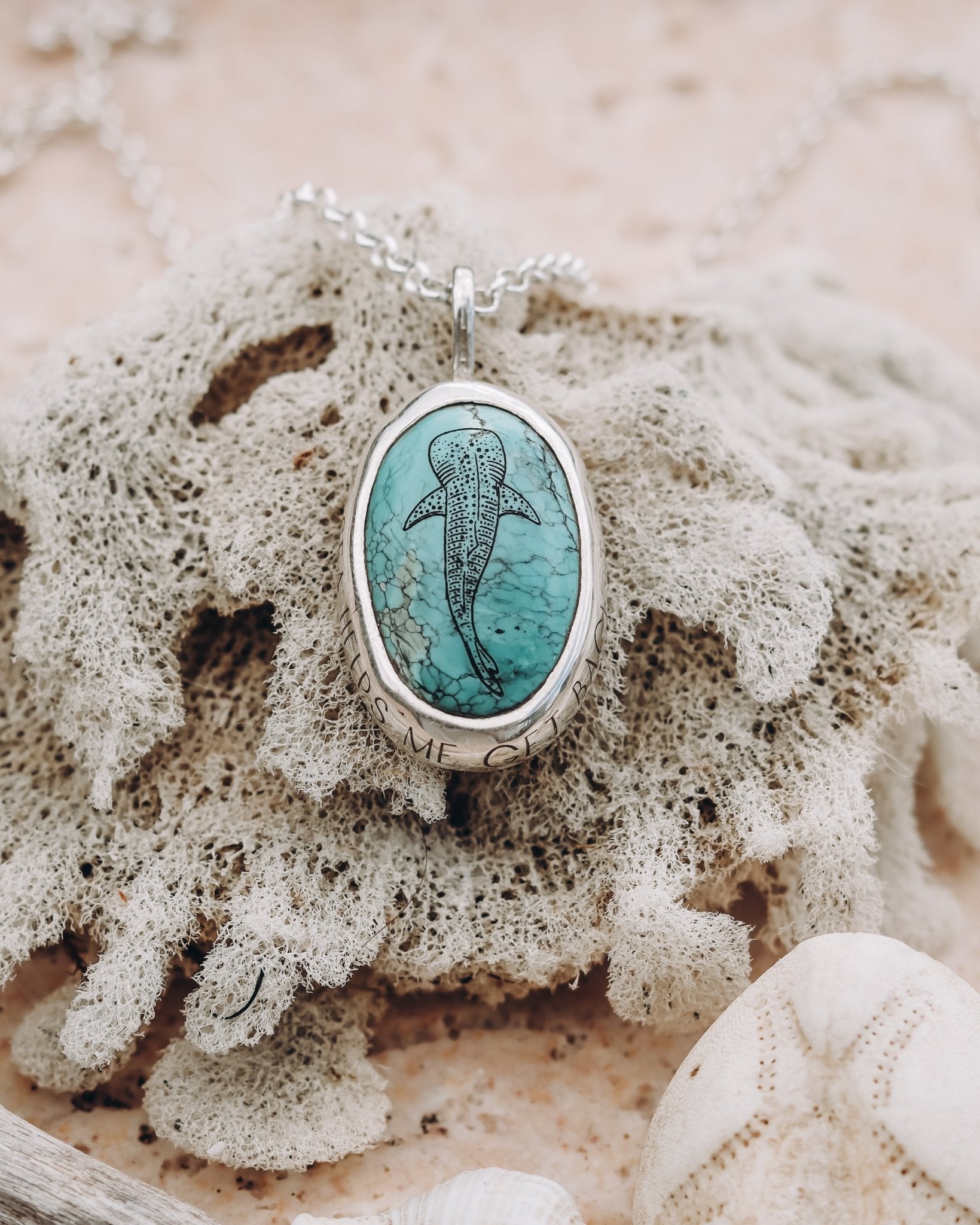 Turquoise Whale Shark Necklace - Kowhai and Sage