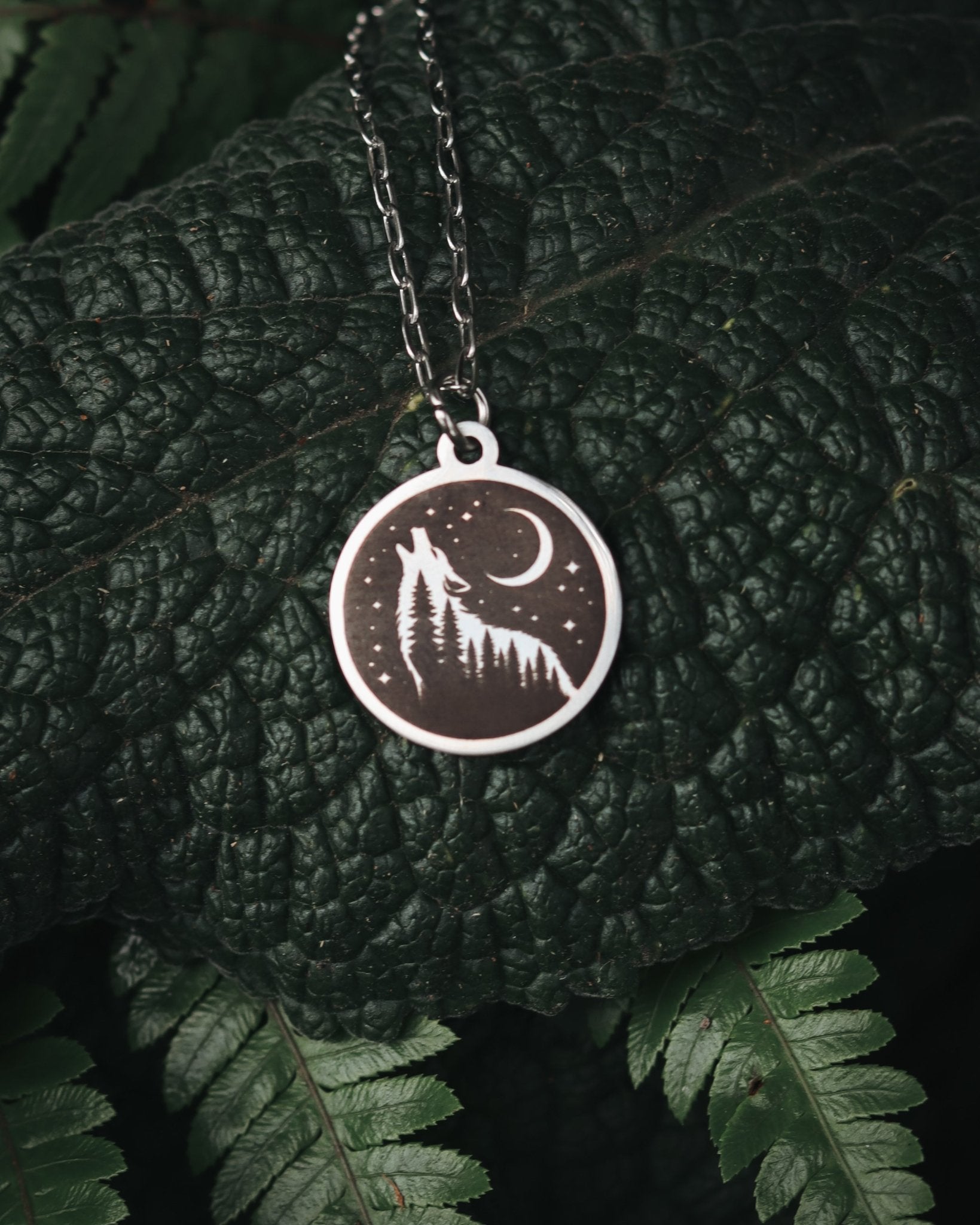 Wild at Heart Wolf Necklace - Kowhai and Sage