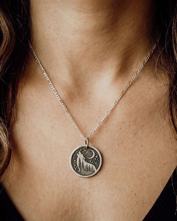 Wild At Heart Wolf Necklace - Kowhai and Sage