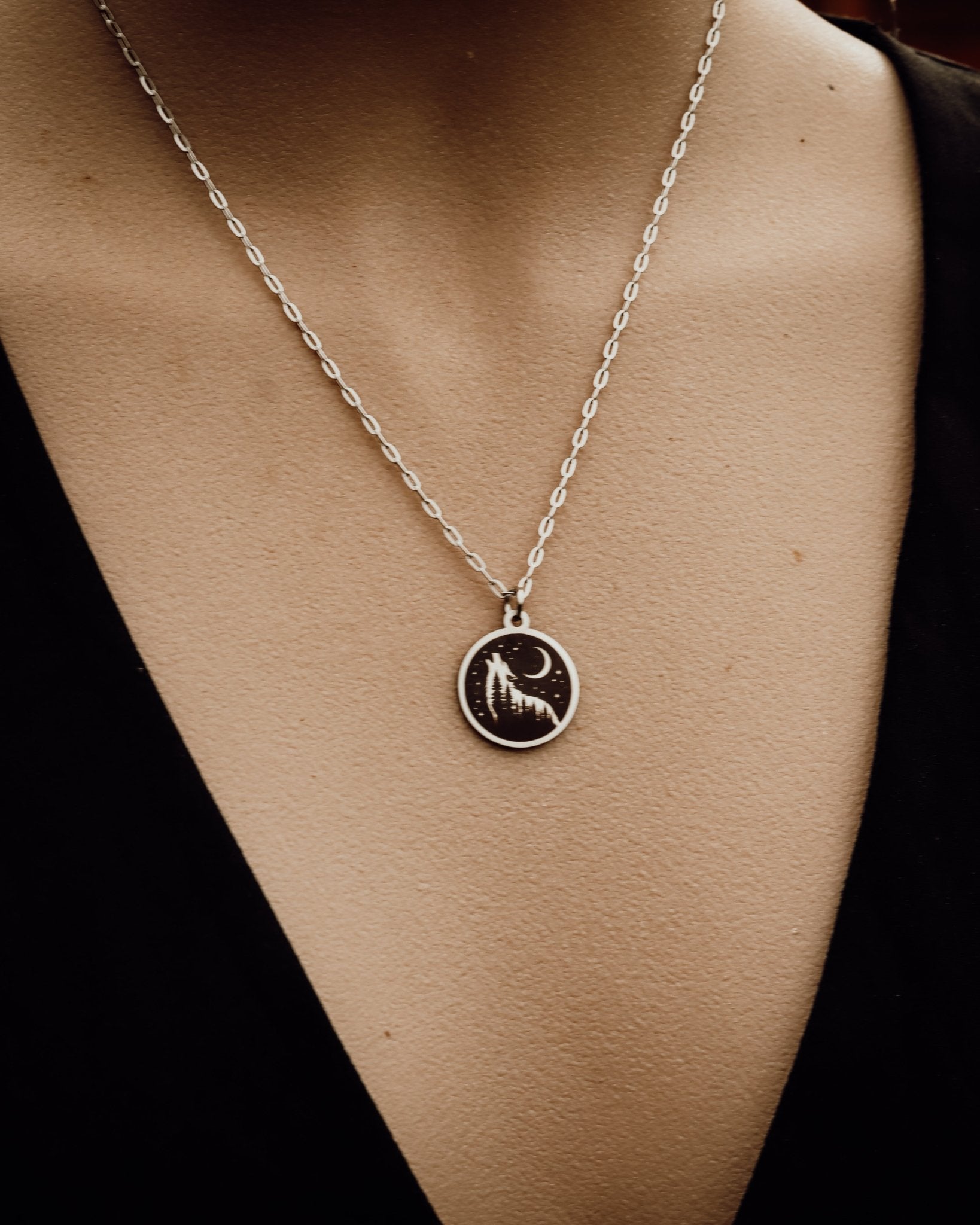 Wild at Heart Wolf Necklace - Kowhai and Sage