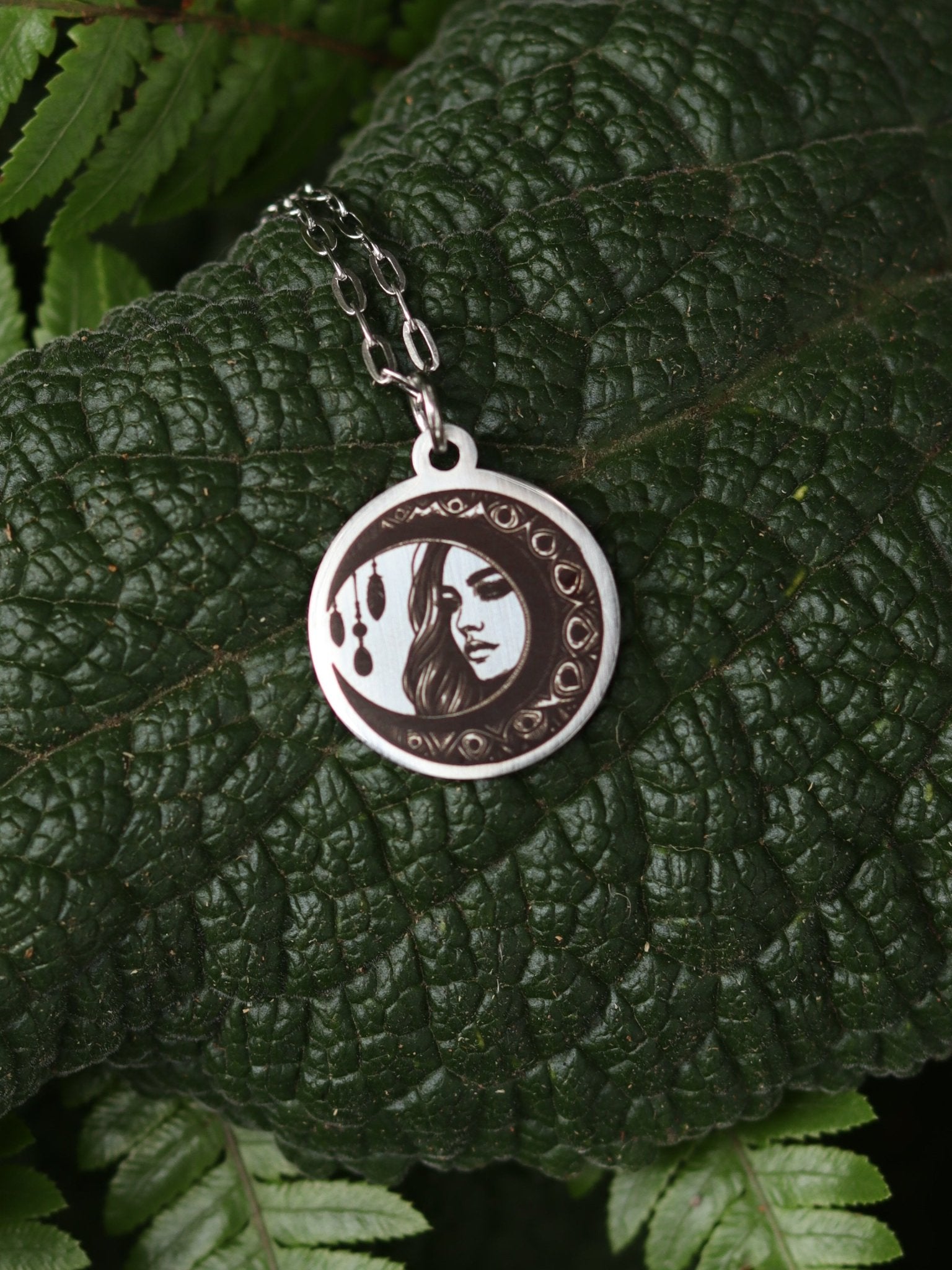 Woman of the Moon Necklace - Kowhai and Sage