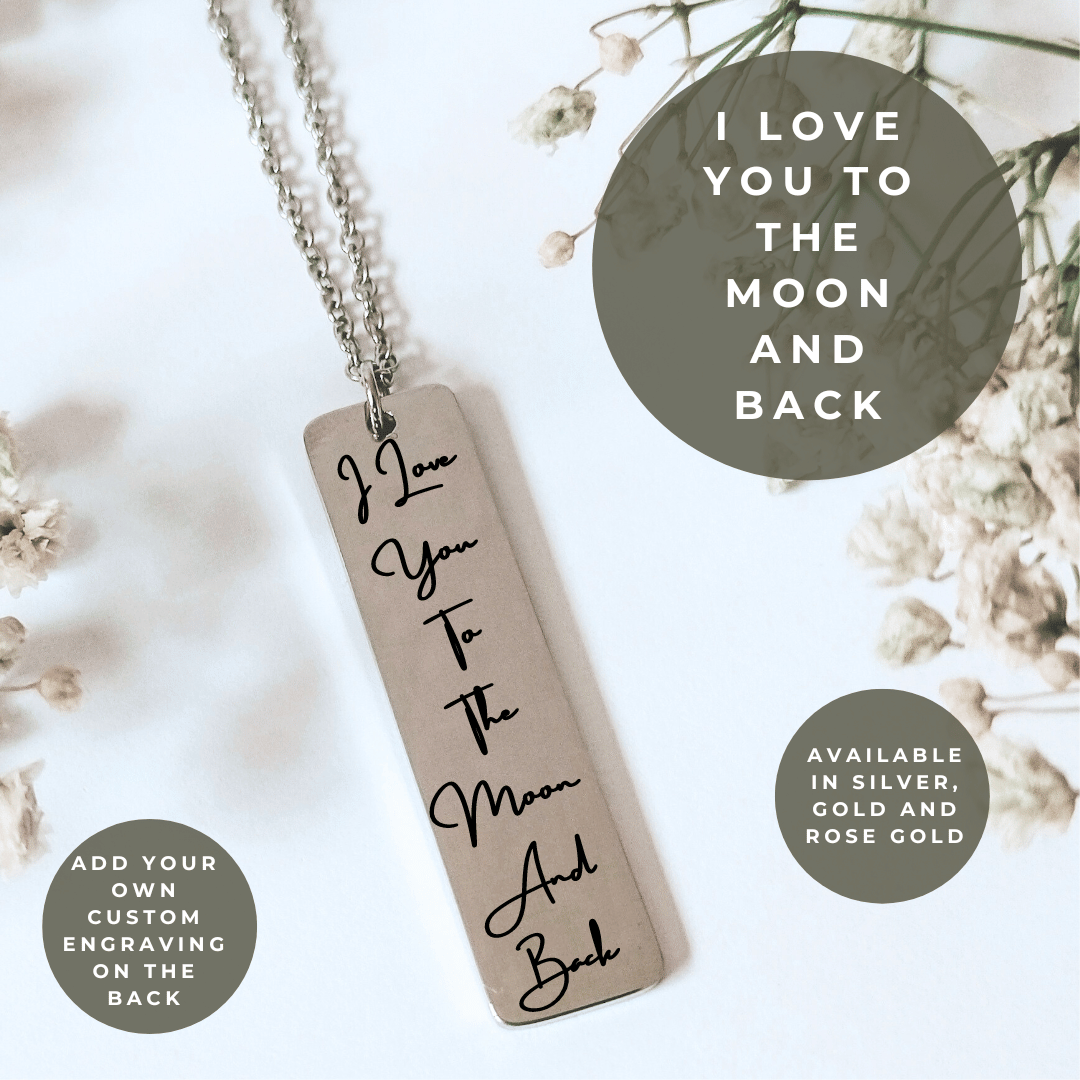 I love you to the deals moon and back personalized necklace