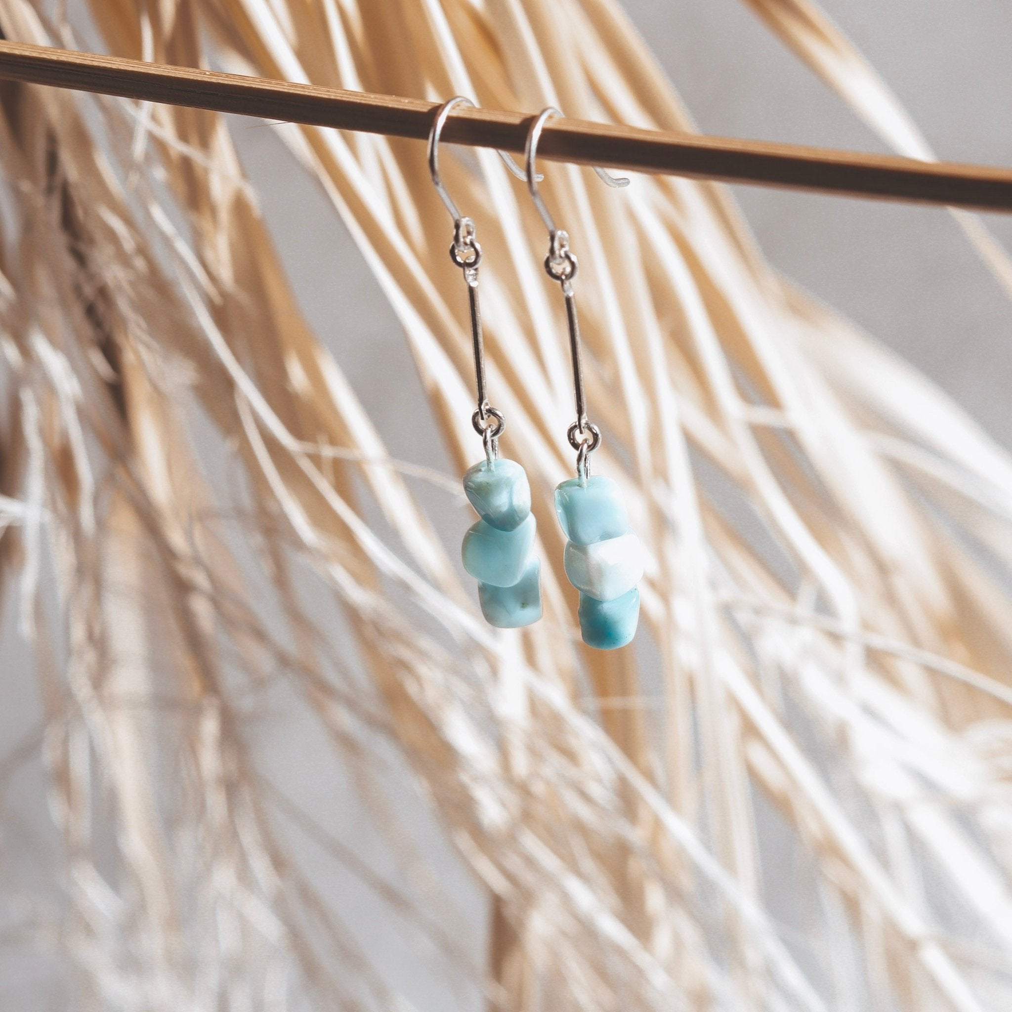 Larimar Earrings - Kowhai and Sage