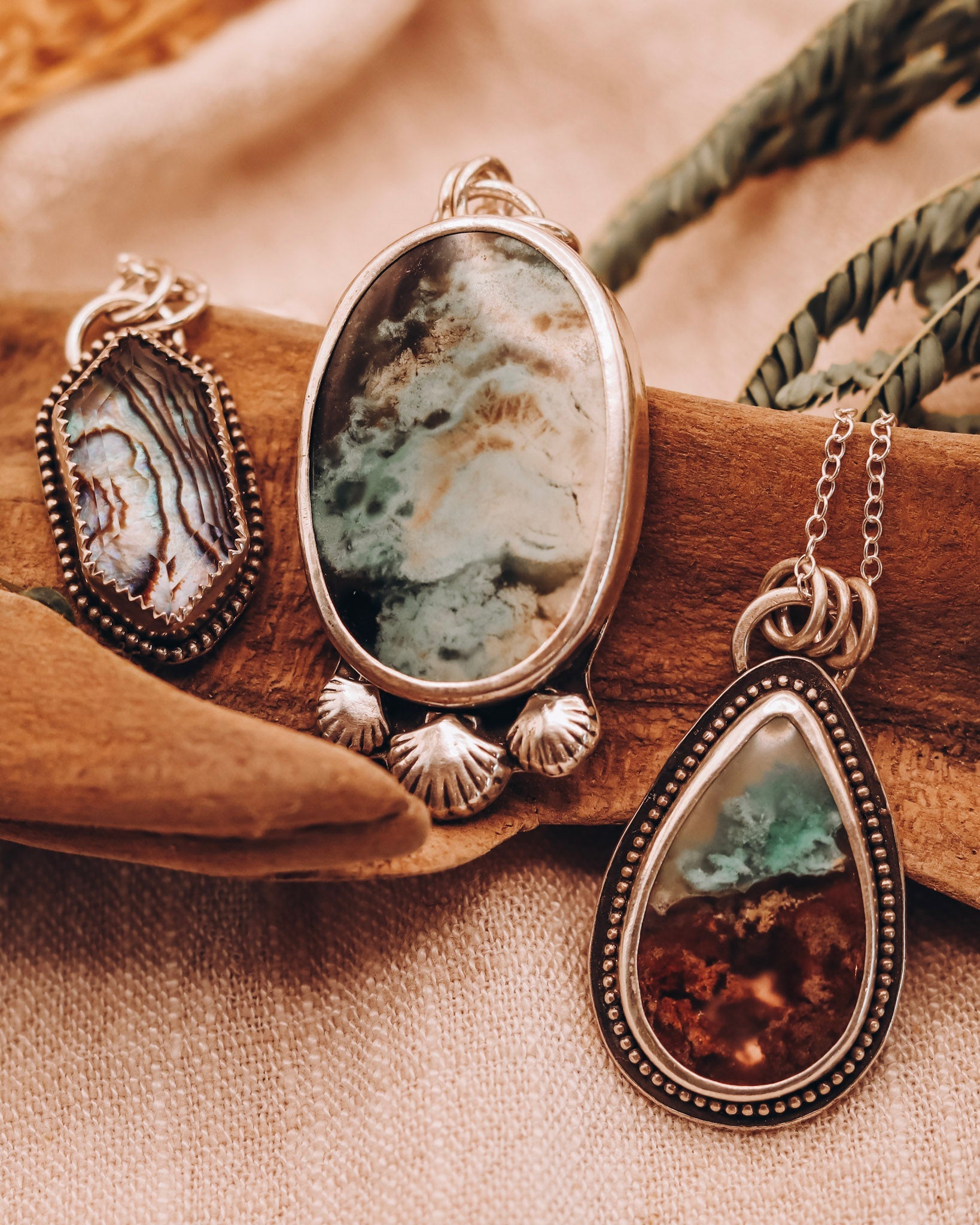 Necklaces - Kowhai and Sage