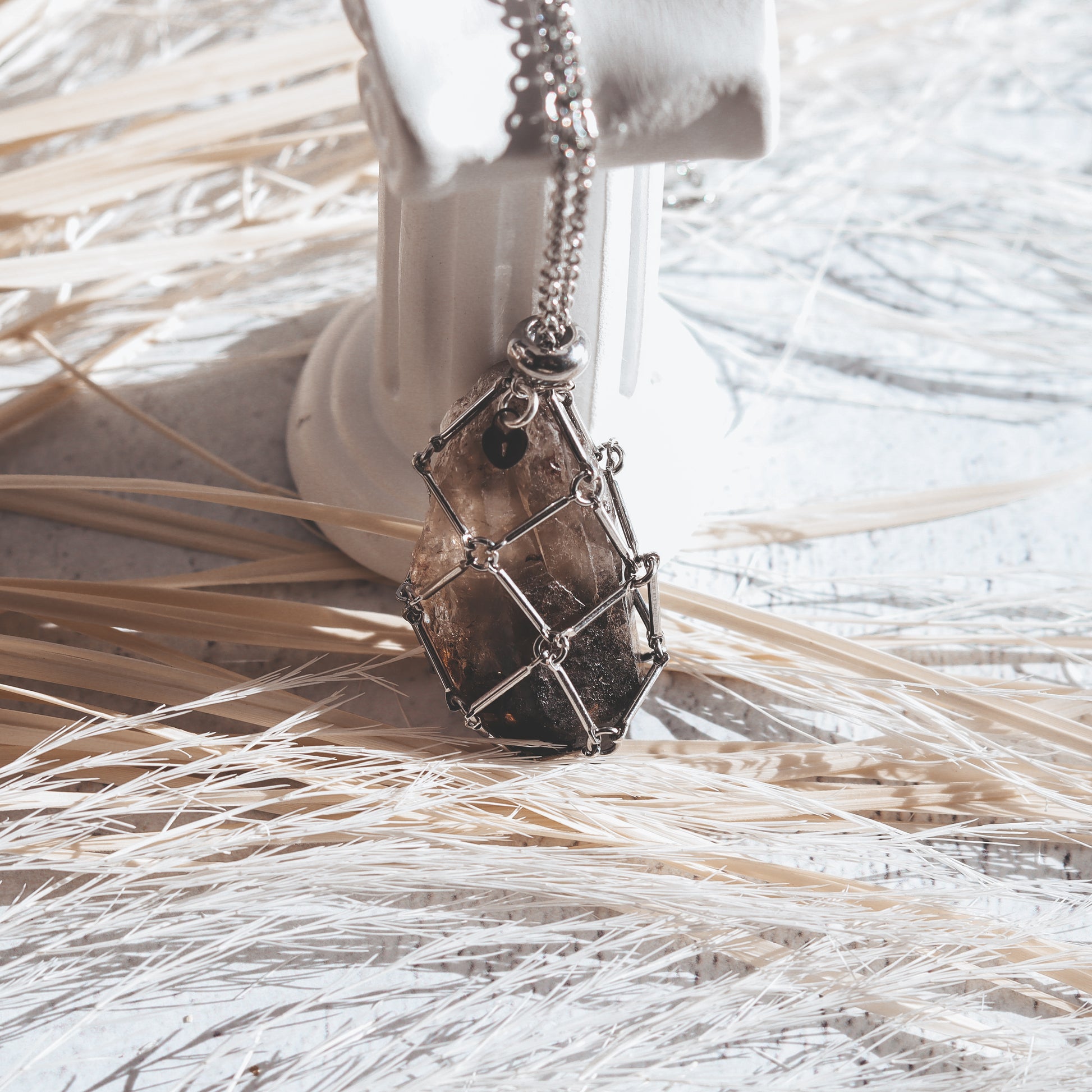 Interchangeable Crystal Link Necklace – Kowhai and Sage