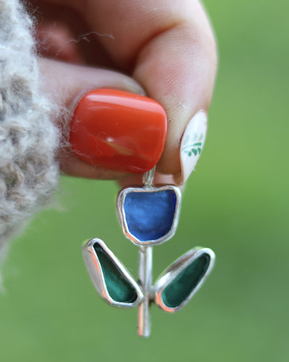 Blue Tulip Necklace