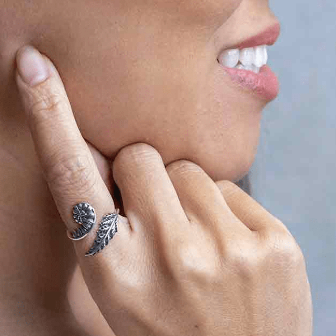 Adjustable Fern Sterling Silver or Bronze Ring - Kowhai and Sage